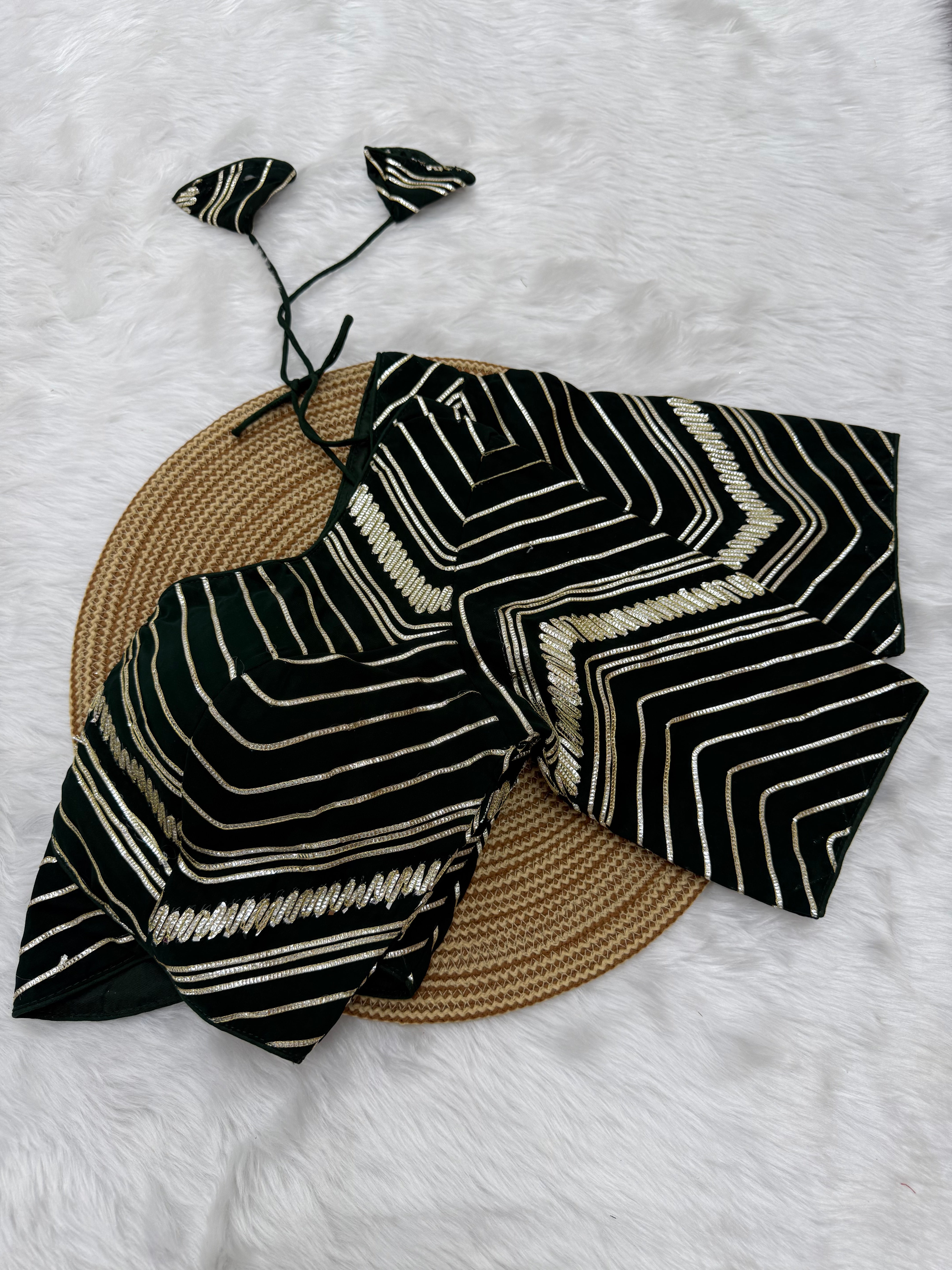 GOTA PATTI BOLLYWOOD INSPIRED PARTY WEAR BLOUSE - DARK GREEN