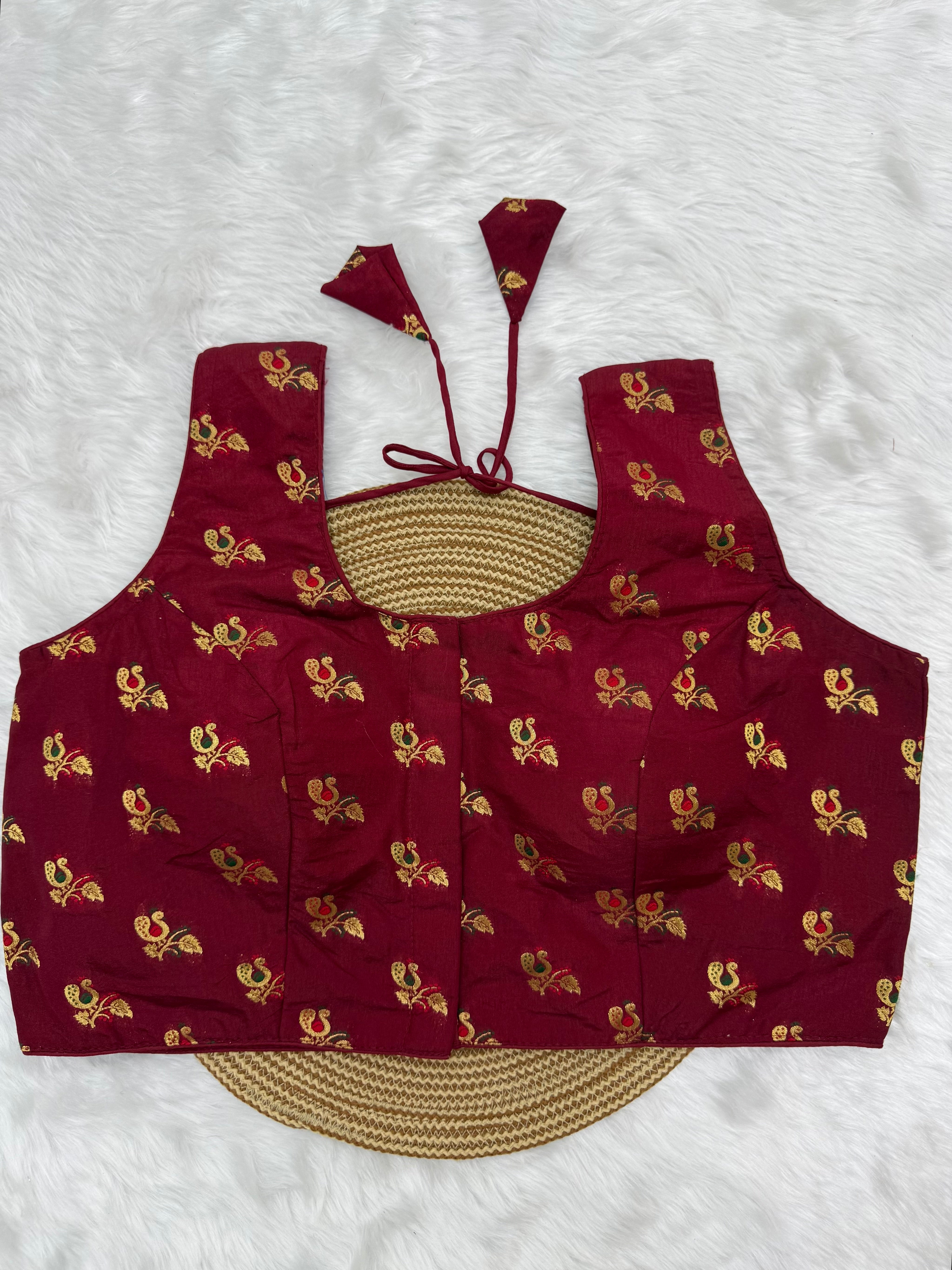 SLEEVELESS PLUS SIZE FANCY BLOUSE - MAROON
