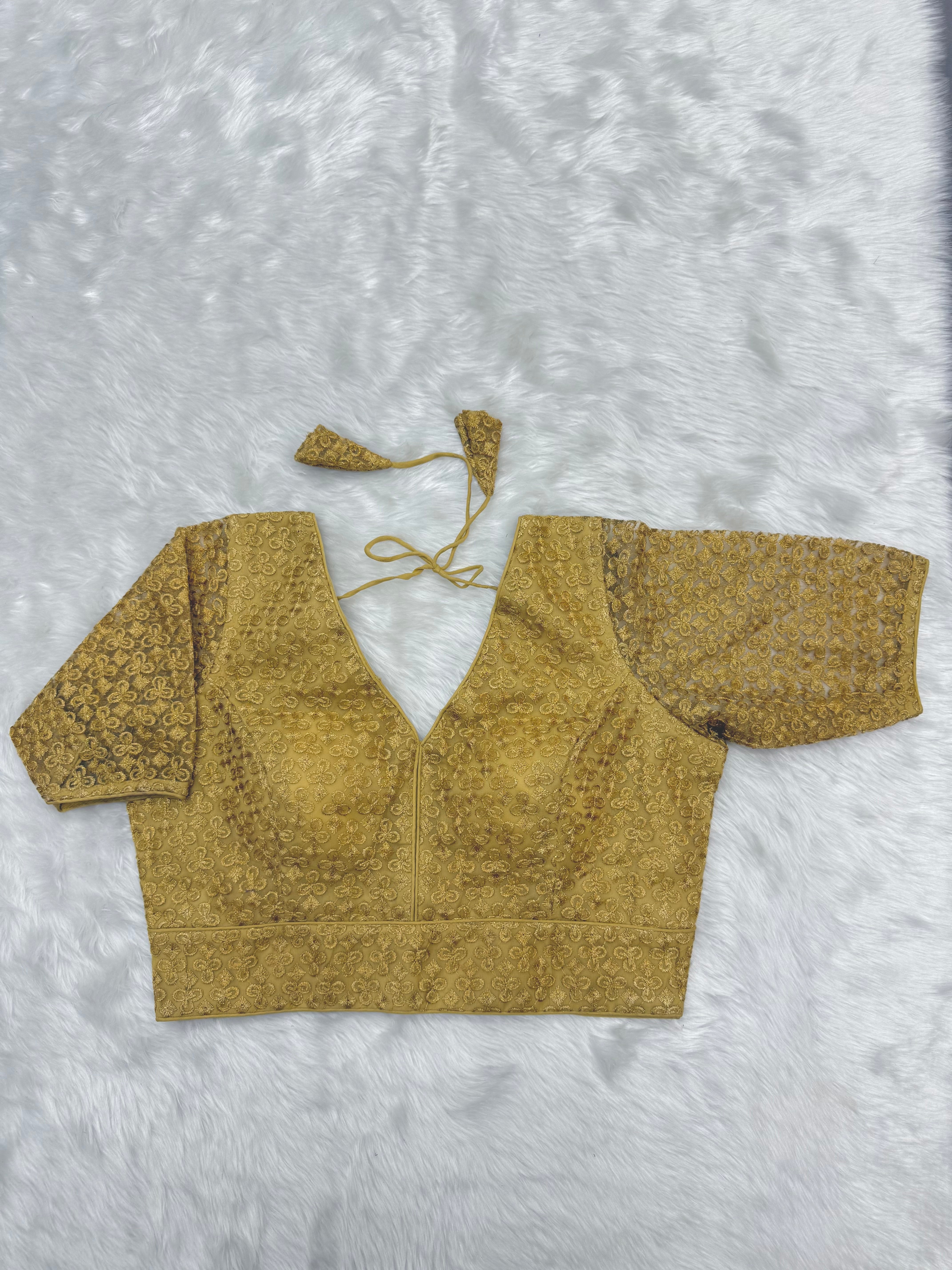 DESIGNER READY TO WEAR BLOUSE - GOLD