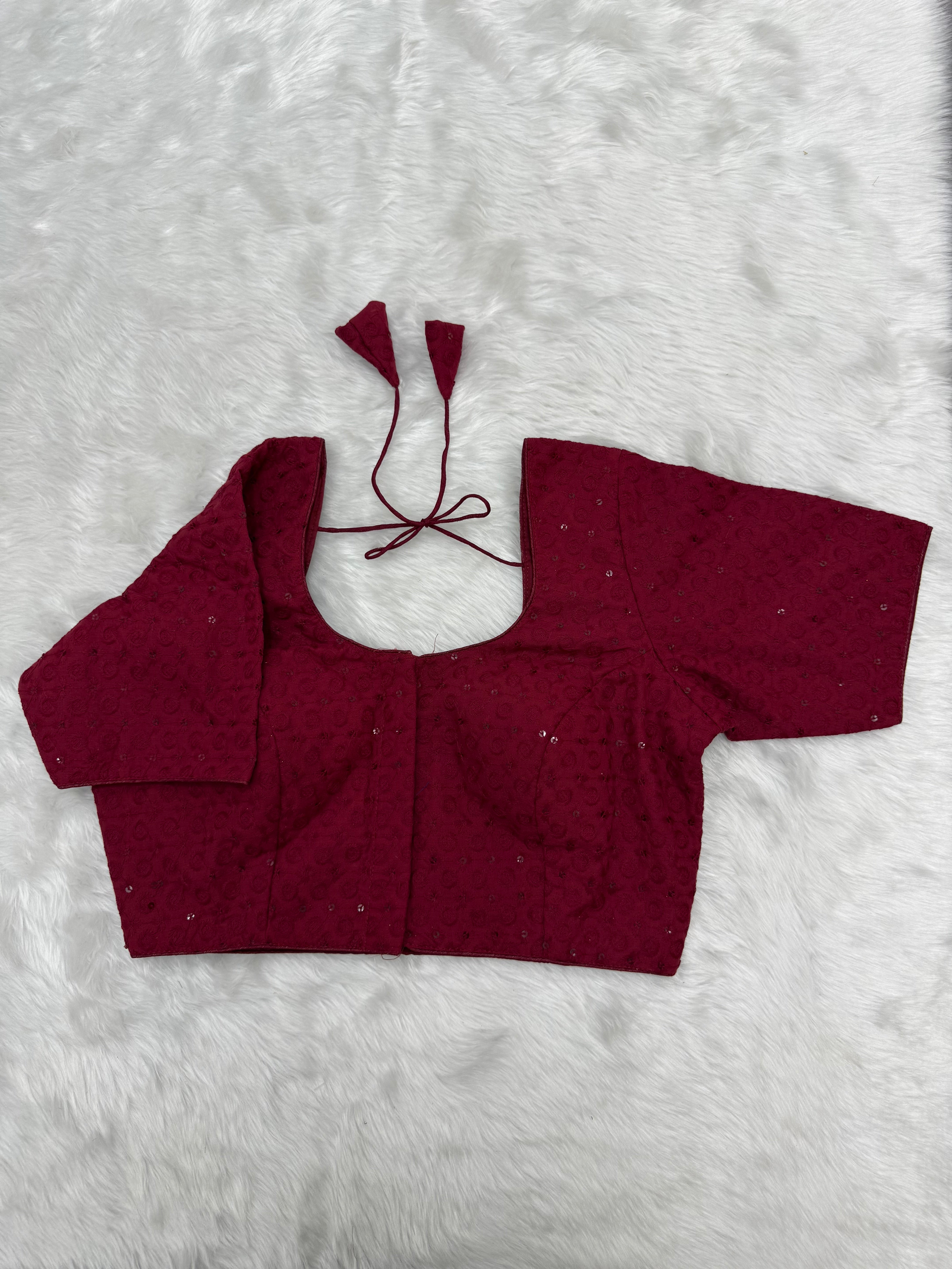 DESIGNER READY TO WEAR BLOUSE - MAROON