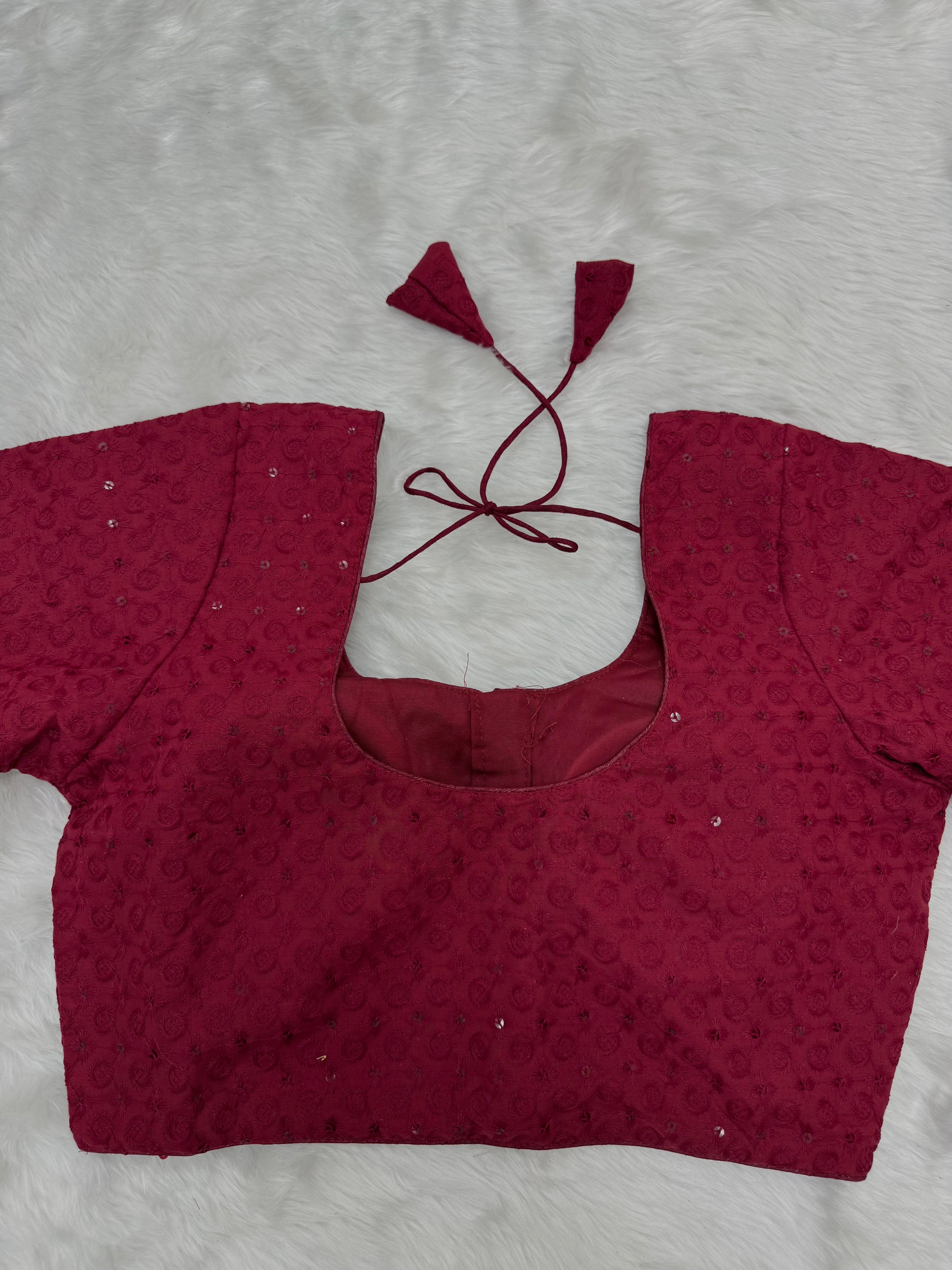 DESIGNER READY TO WEAR BLOUSE - MAROON
