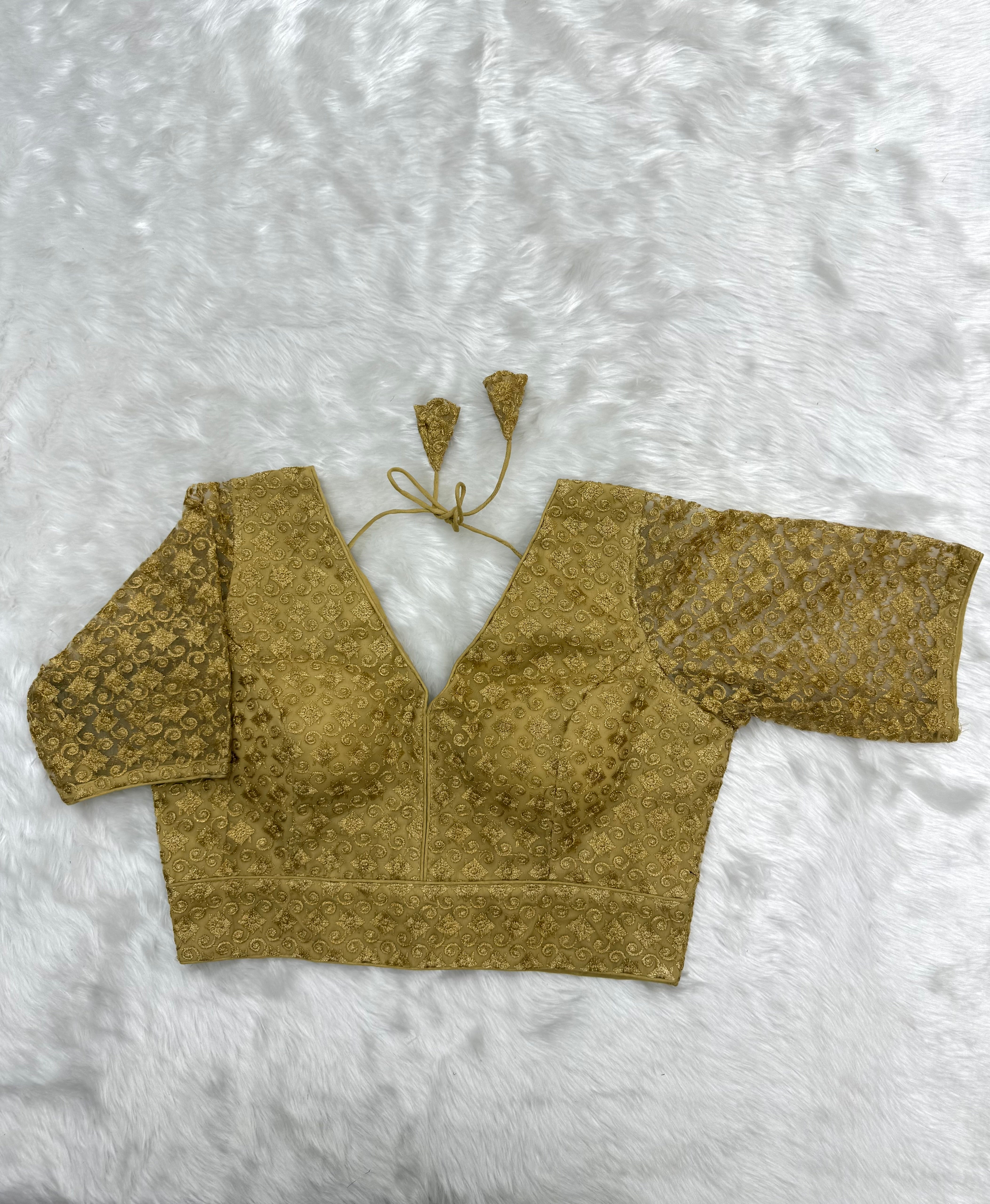 DESIGNER READY TO WEAR BLOUSE - GOLD