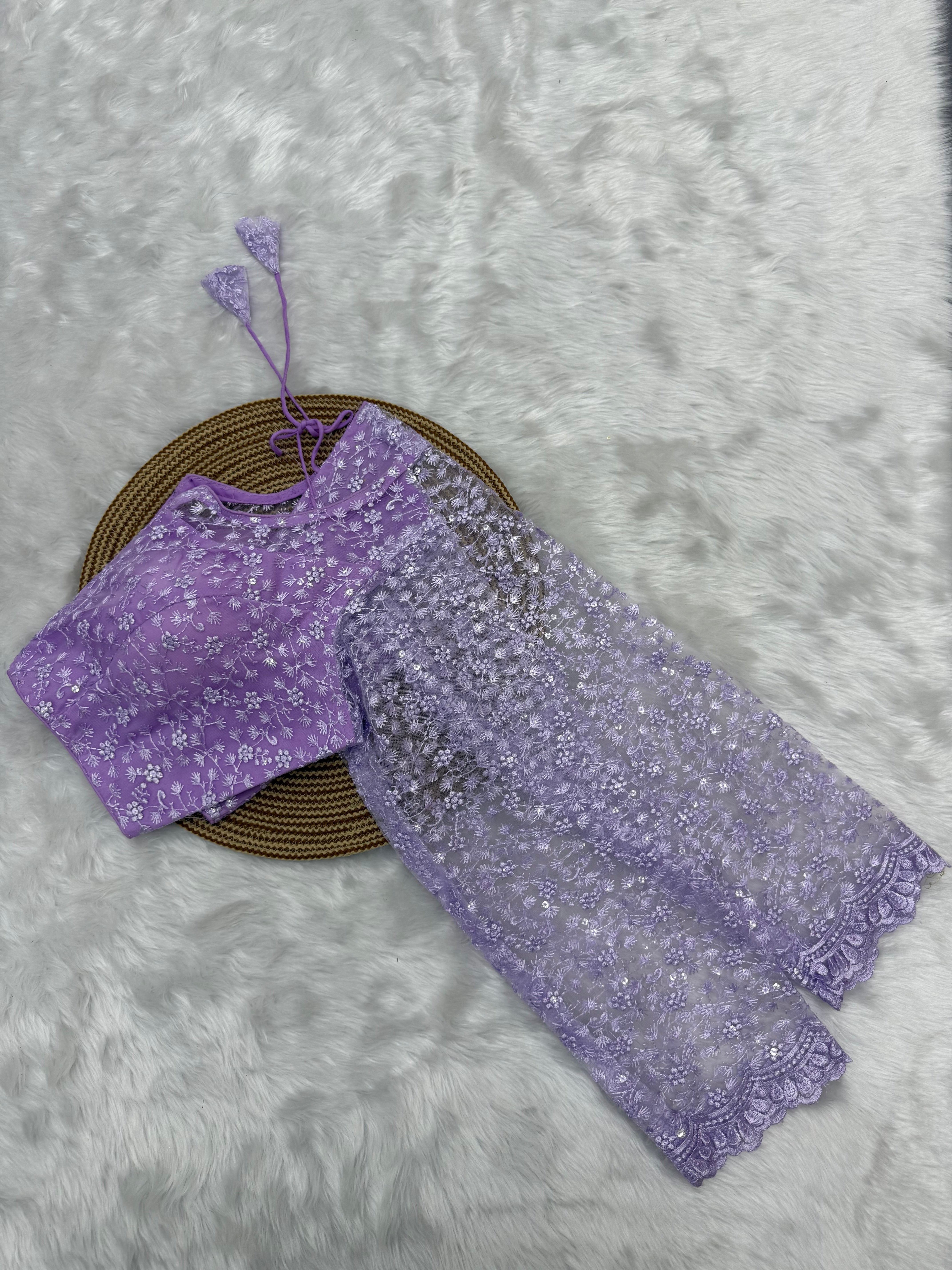 FULL SLEEVE DESIGNER READYMADE BLOUSE - LAVENDER