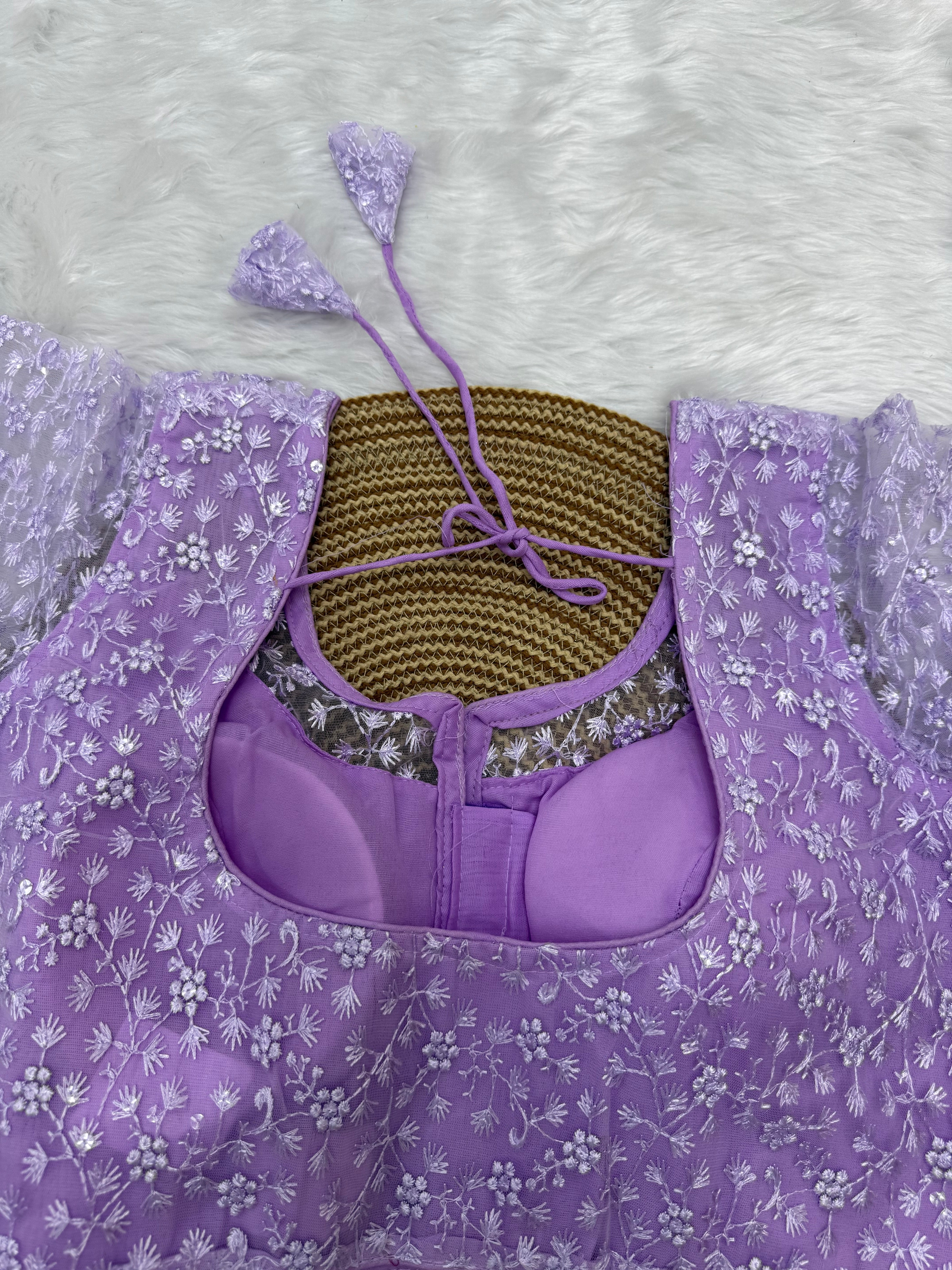 FULL SLEEVE DESIGNER READYMADE BLOUSE - LAVENDER