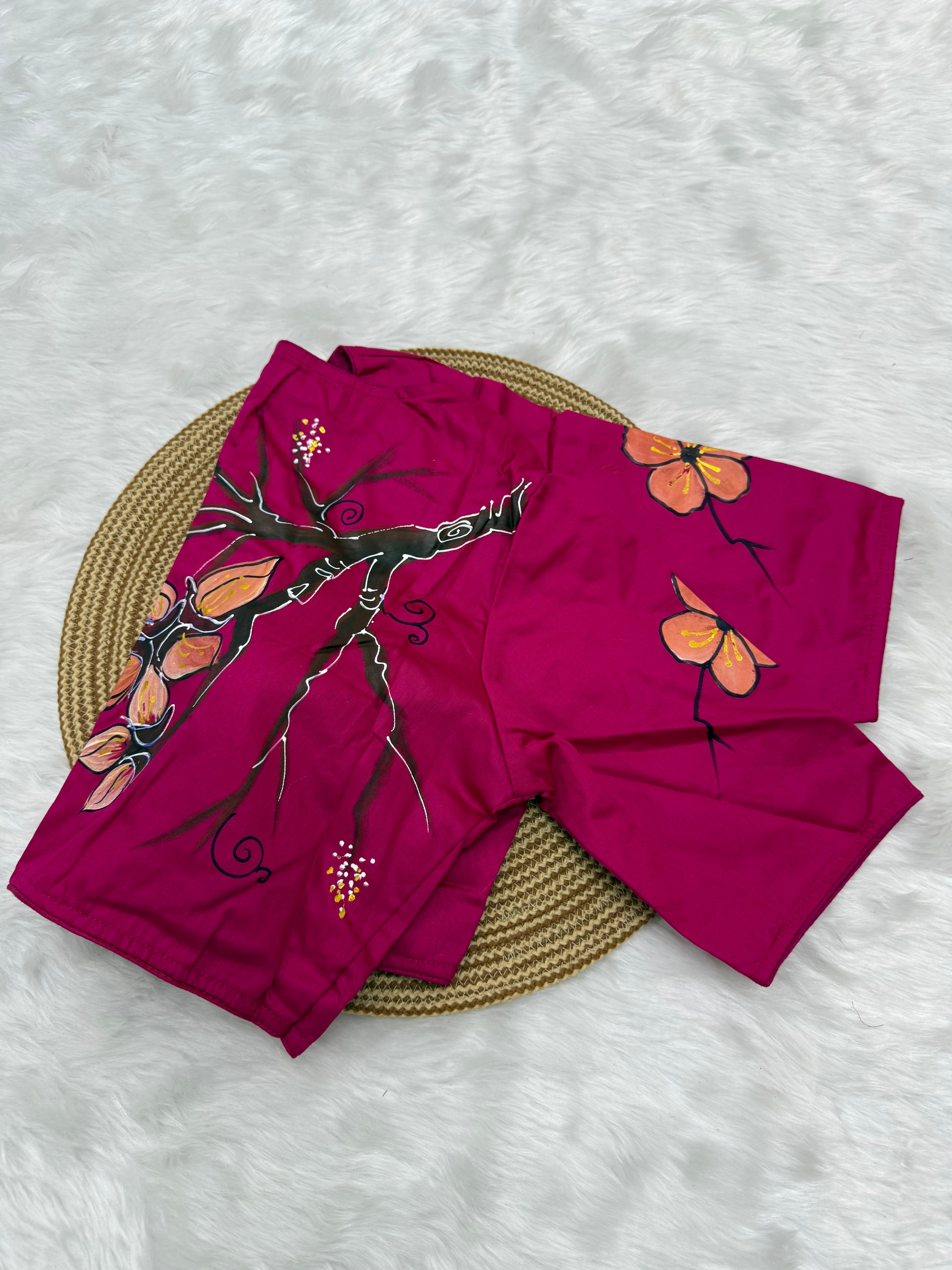 BOUTIQUE STYLE HAND WORK DESIGNER BLOUSE - RANI PINK