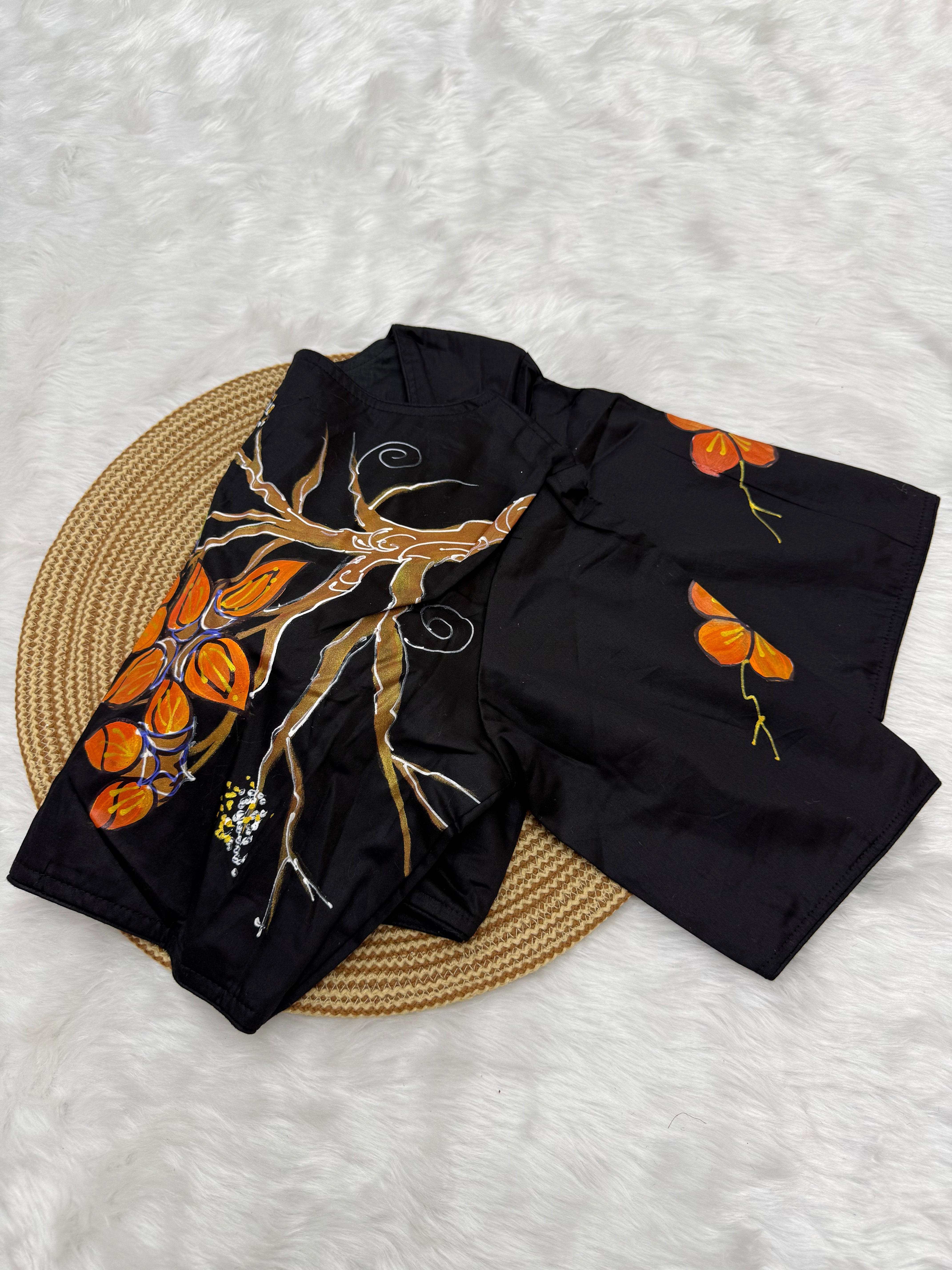 BOUTIQUE STYLE HAND WORK DESIGNER BLOUSE - BLACK