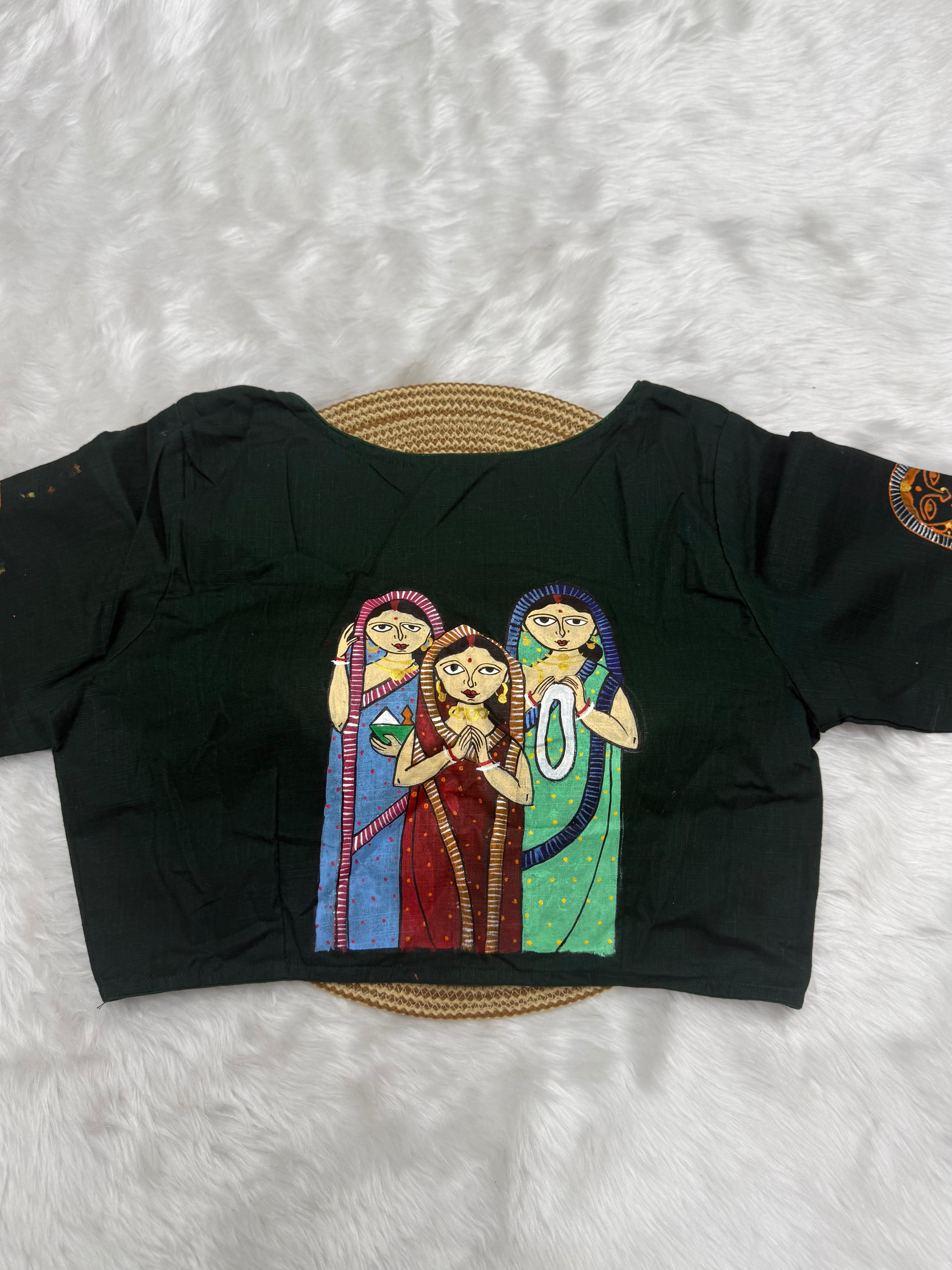 BOUTIQUE STYLE HAND WORK DESIGNER BLOUSE - GREEN
