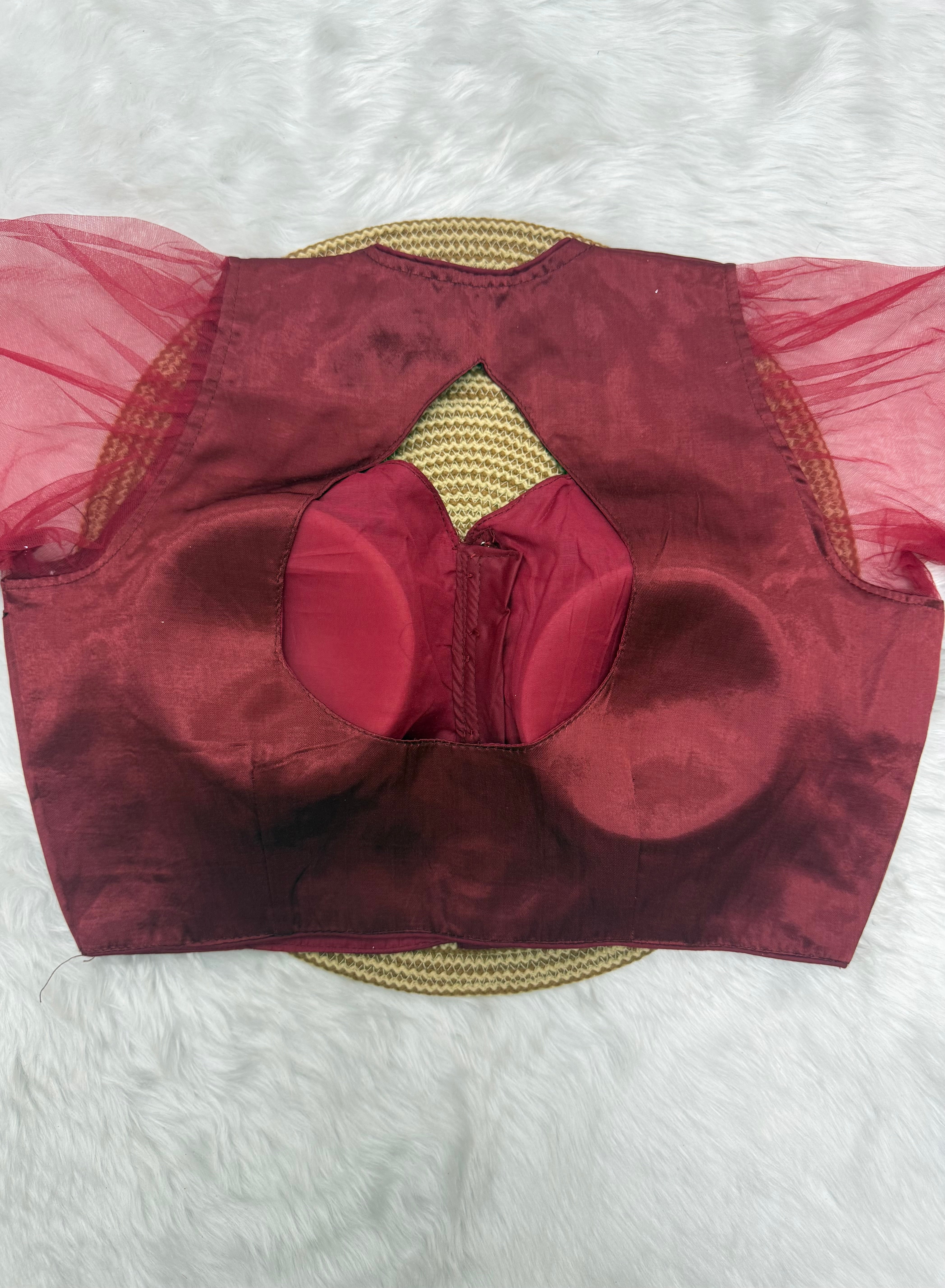 TRENDING DESIGNER READY TO WEAR BLOUSE - MAROON