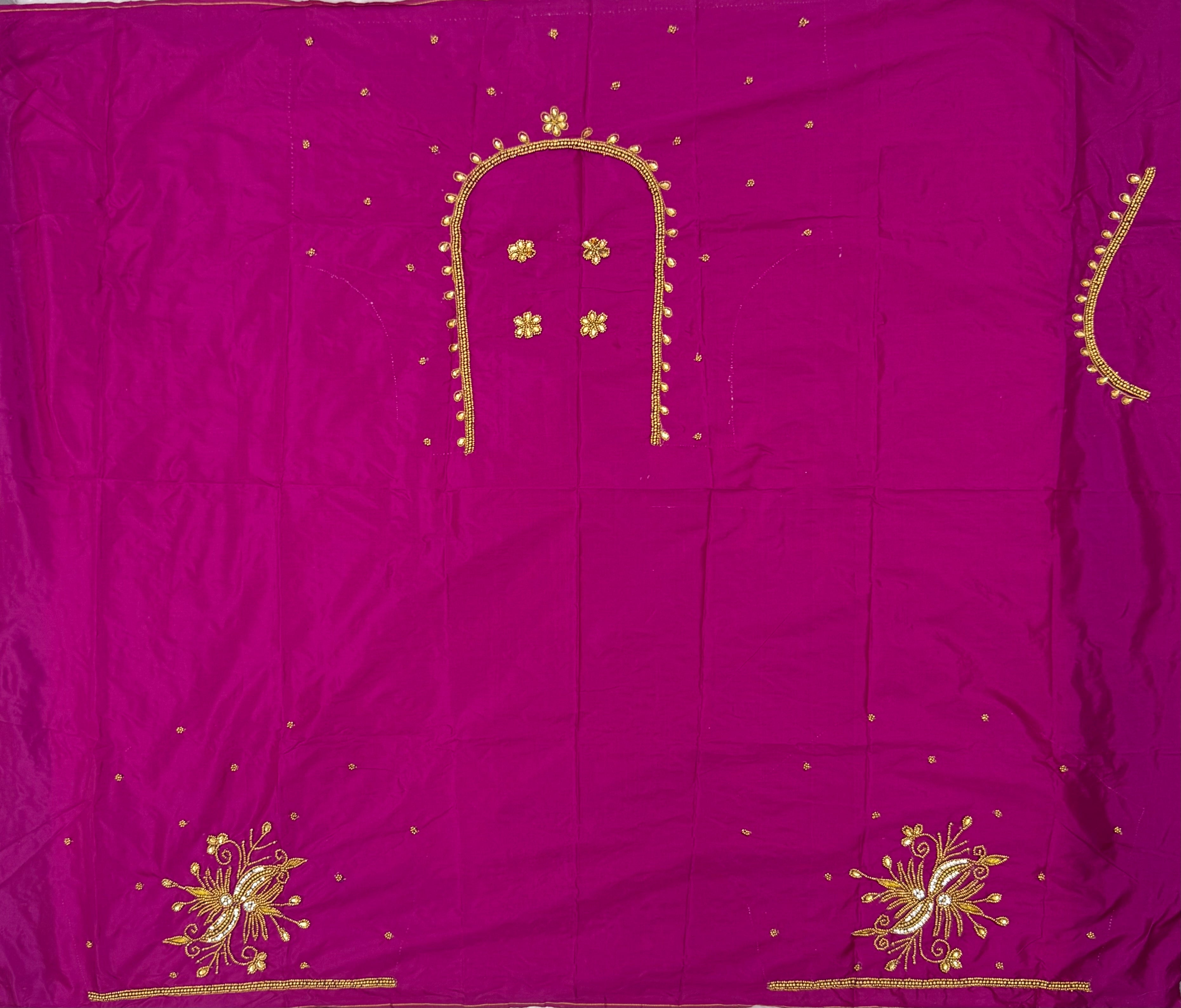 WOMENS PREMIUM AARI WORK BLOUSE PIECE 1 METER - PINK
