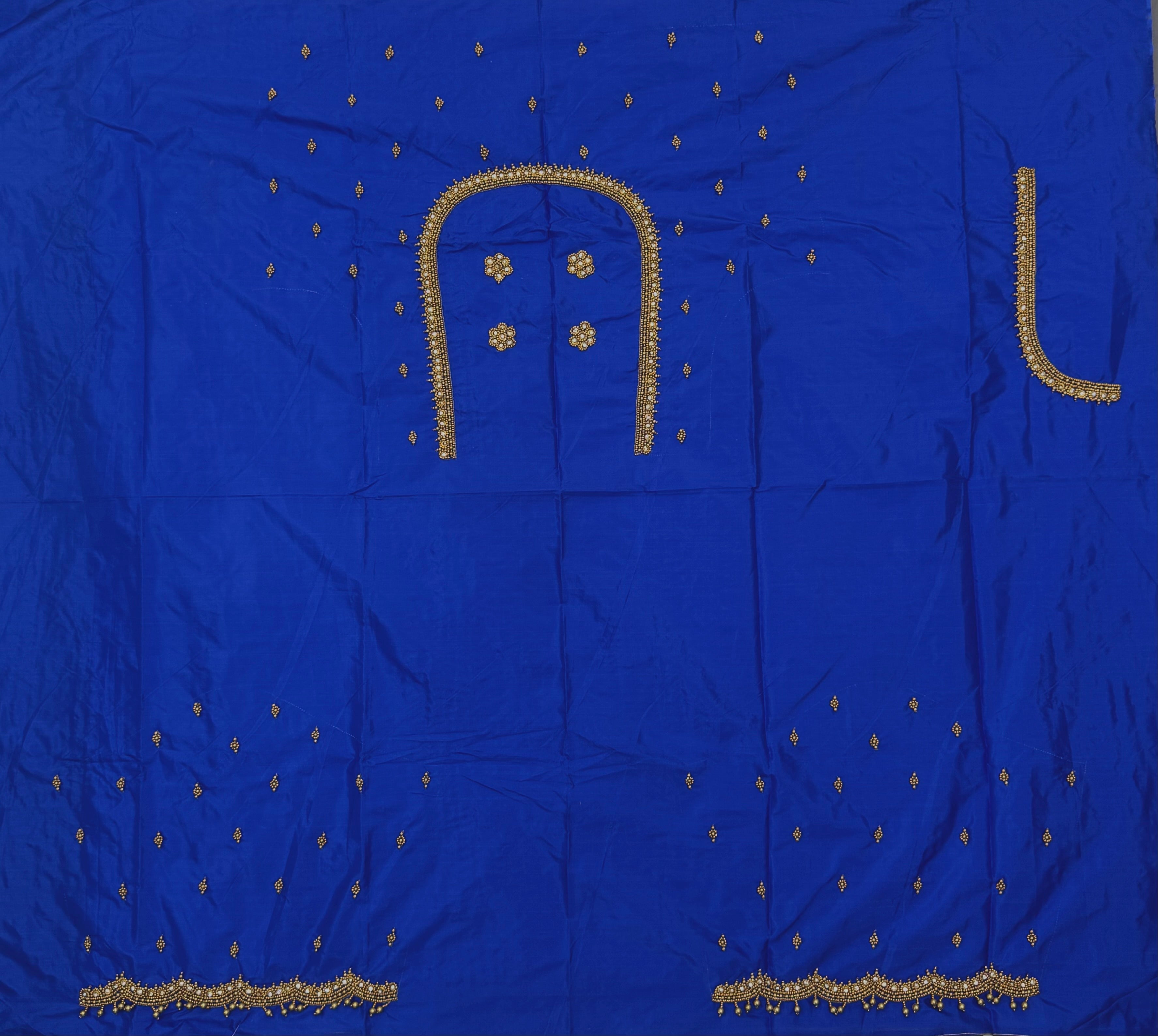 WOMENS PREMIUM AARI WORK BLOUSE PIECE 1 METER - ROYAL BLUE