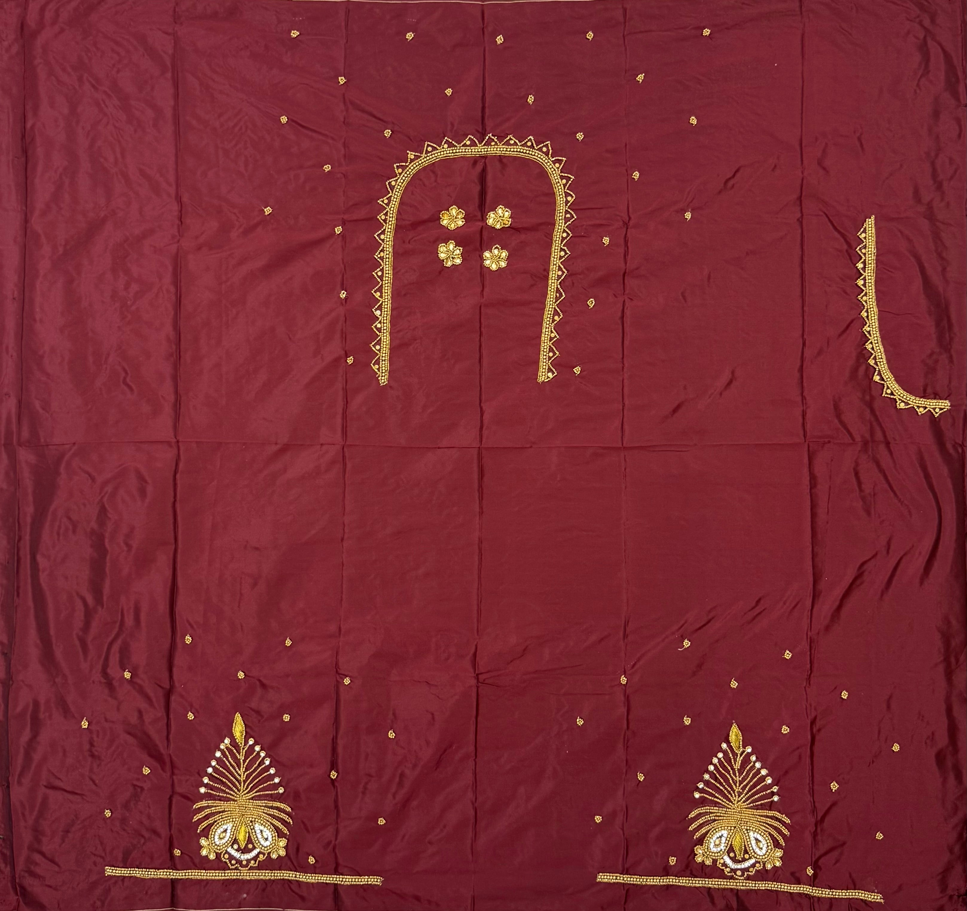 WOMENS PREMIUM AARI WORK BLOUSE PIECE 1 METER - MAROON