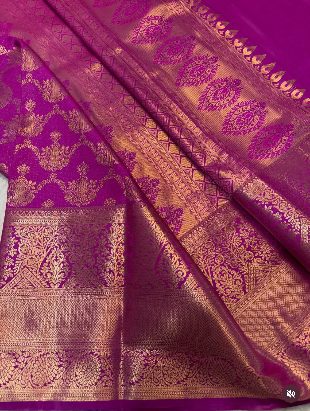 PREMIUM SEMI KANCHI SILK SAREE - RANI PINK