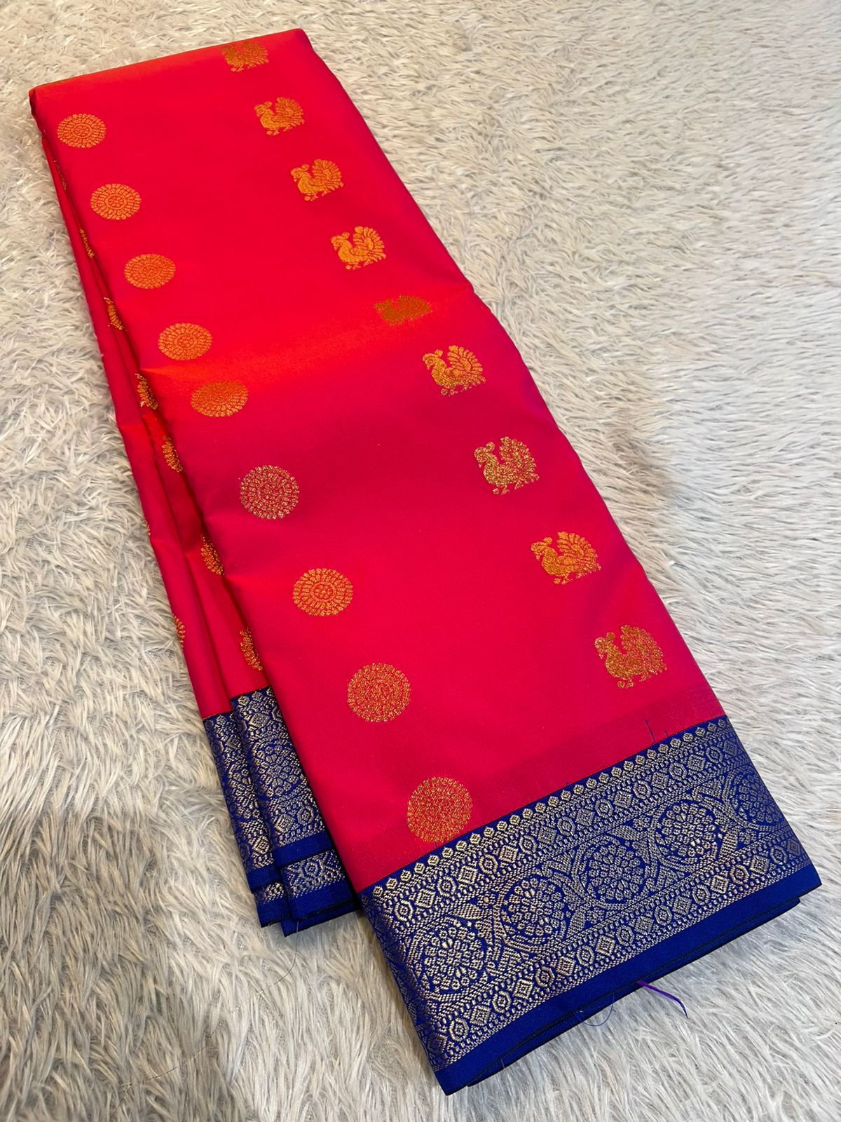 PREMIUM SEMI KANCHI SILK SAREE - PEACH PINK