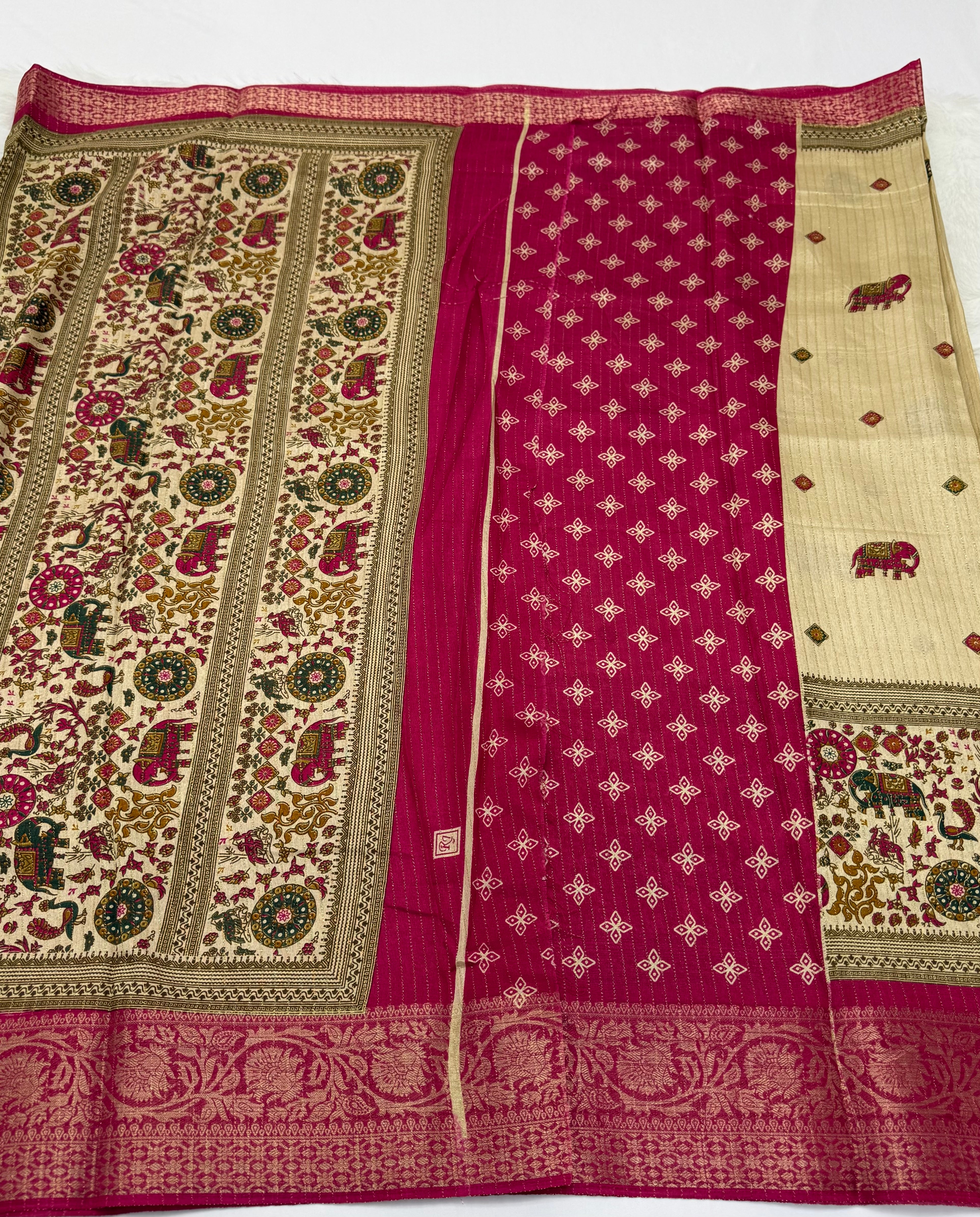 PREMIUM BANARAS SILK SAREE - BEIGE