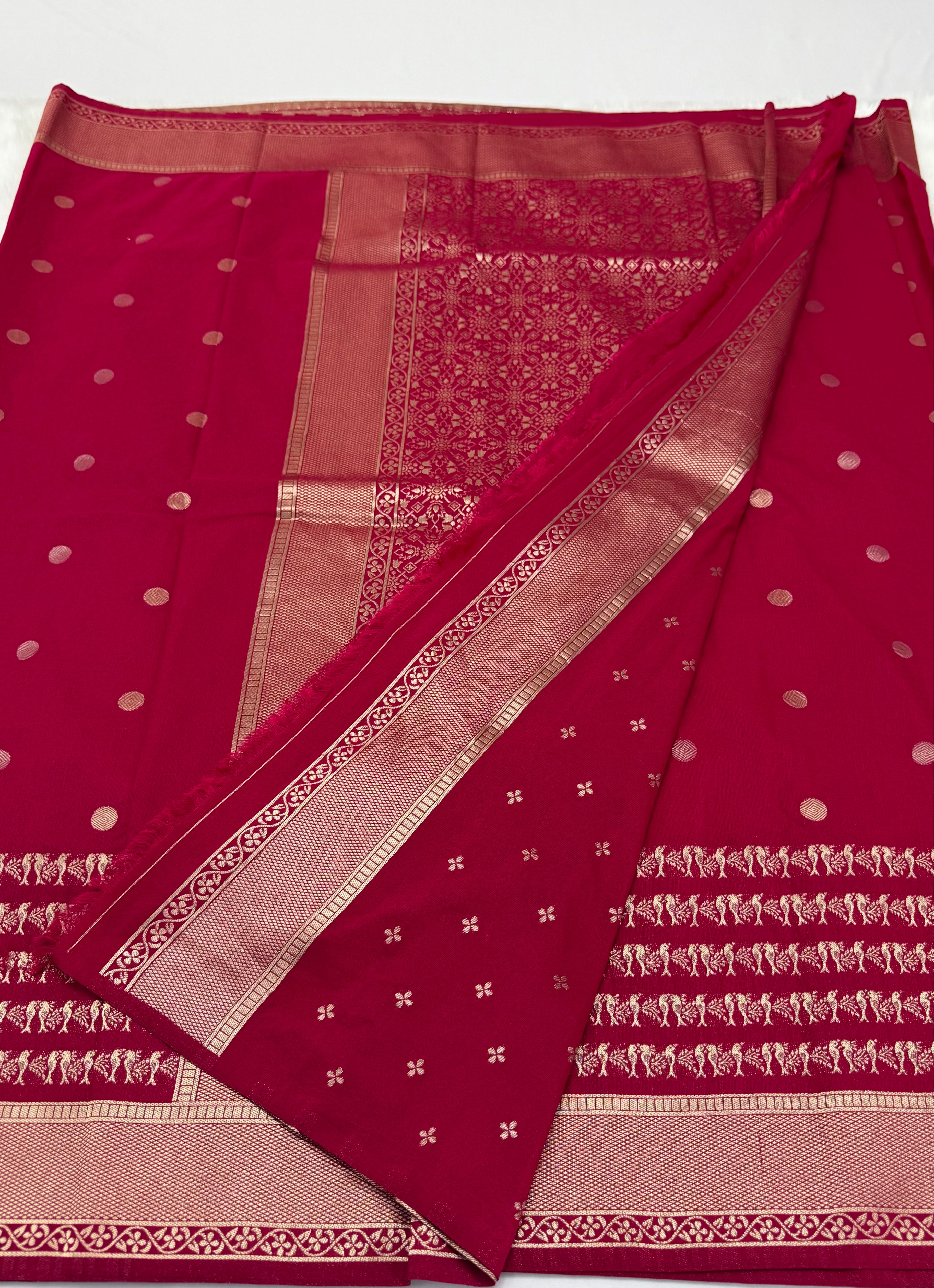 PREMIUM DESIGNER FANCY SAREE - RUBY PINK