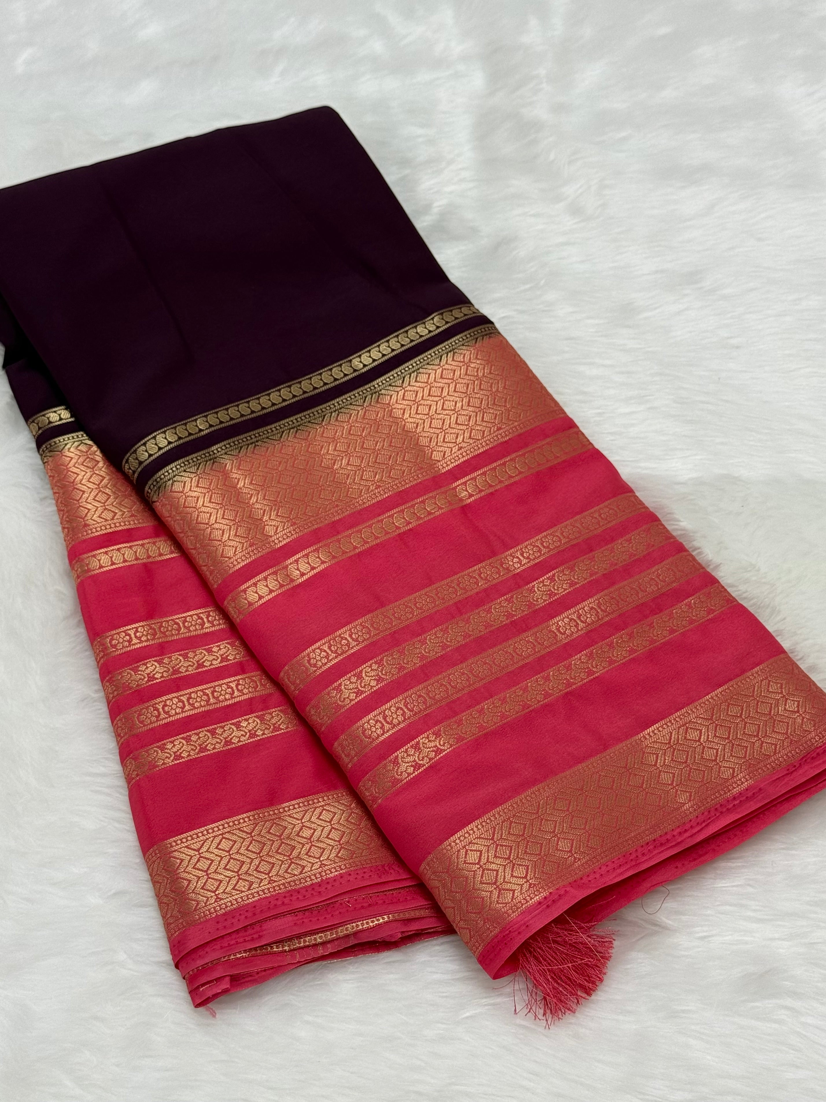 PREMIUM TRADITIONAL SEMI CREPE SILK SAREE - BYZANTINE