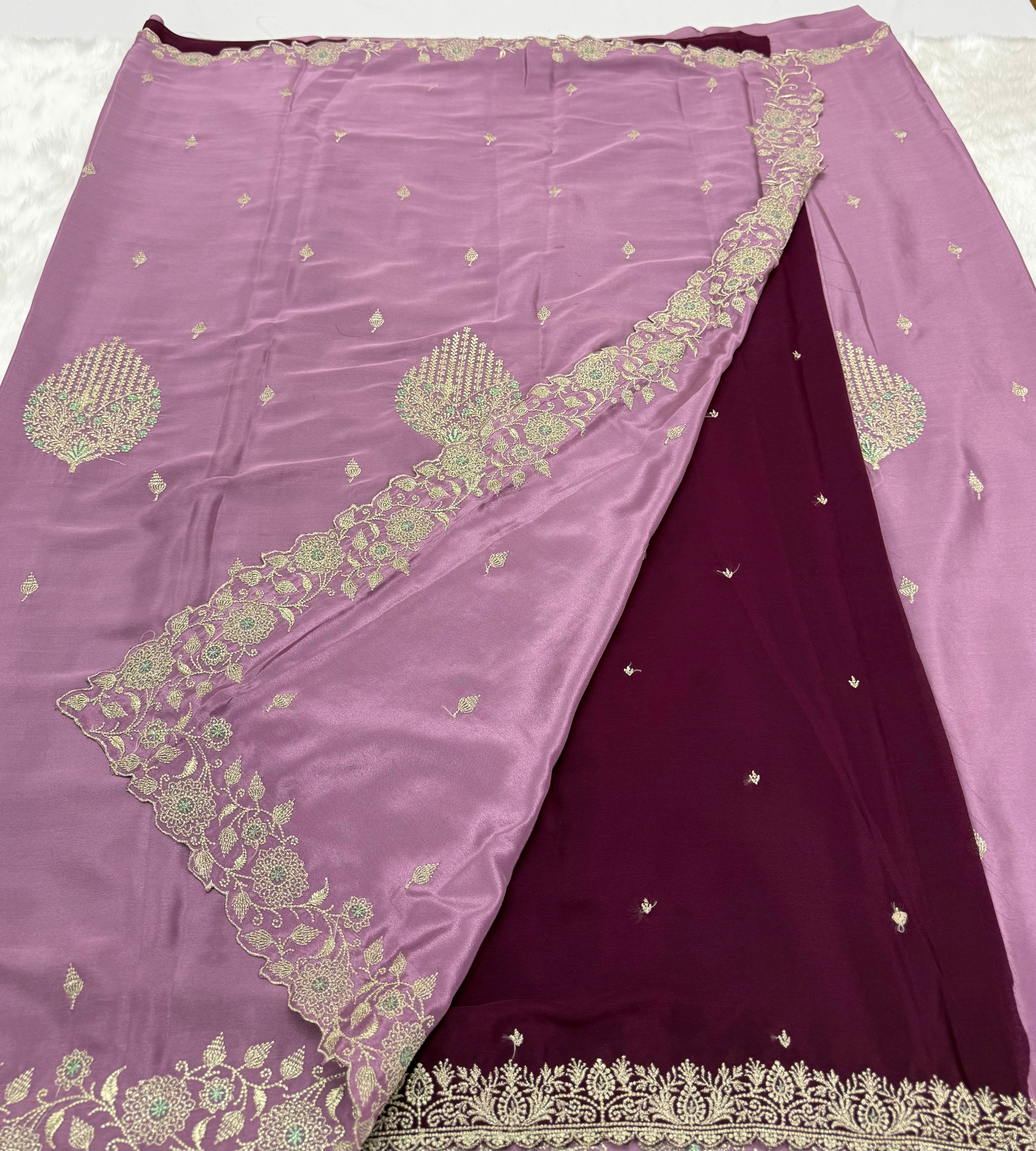PREMIUM DESIGNER FANCY SAREE - LILAC