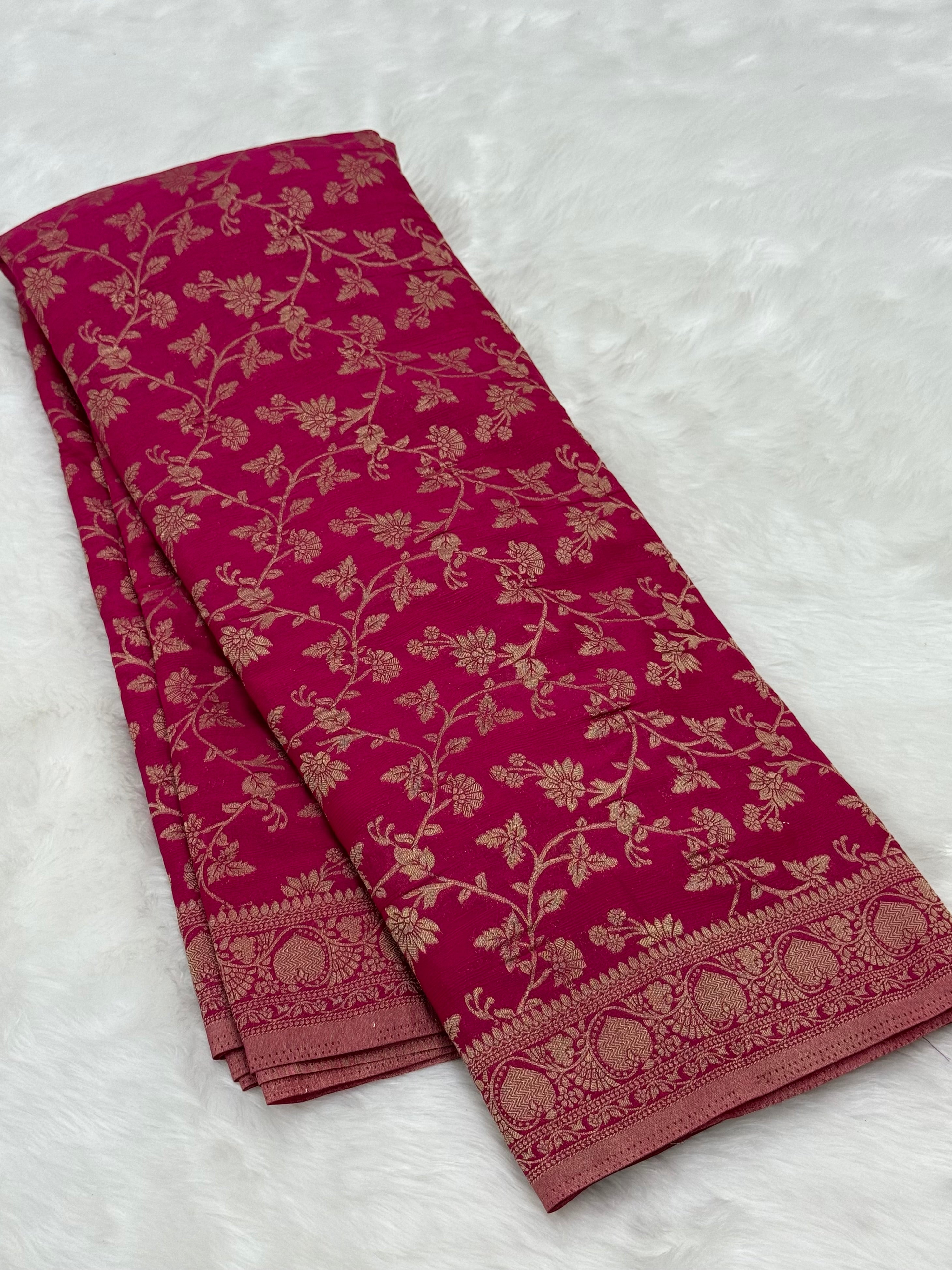 PREMIUM BANARAS SILK SAREE - MAGENTA