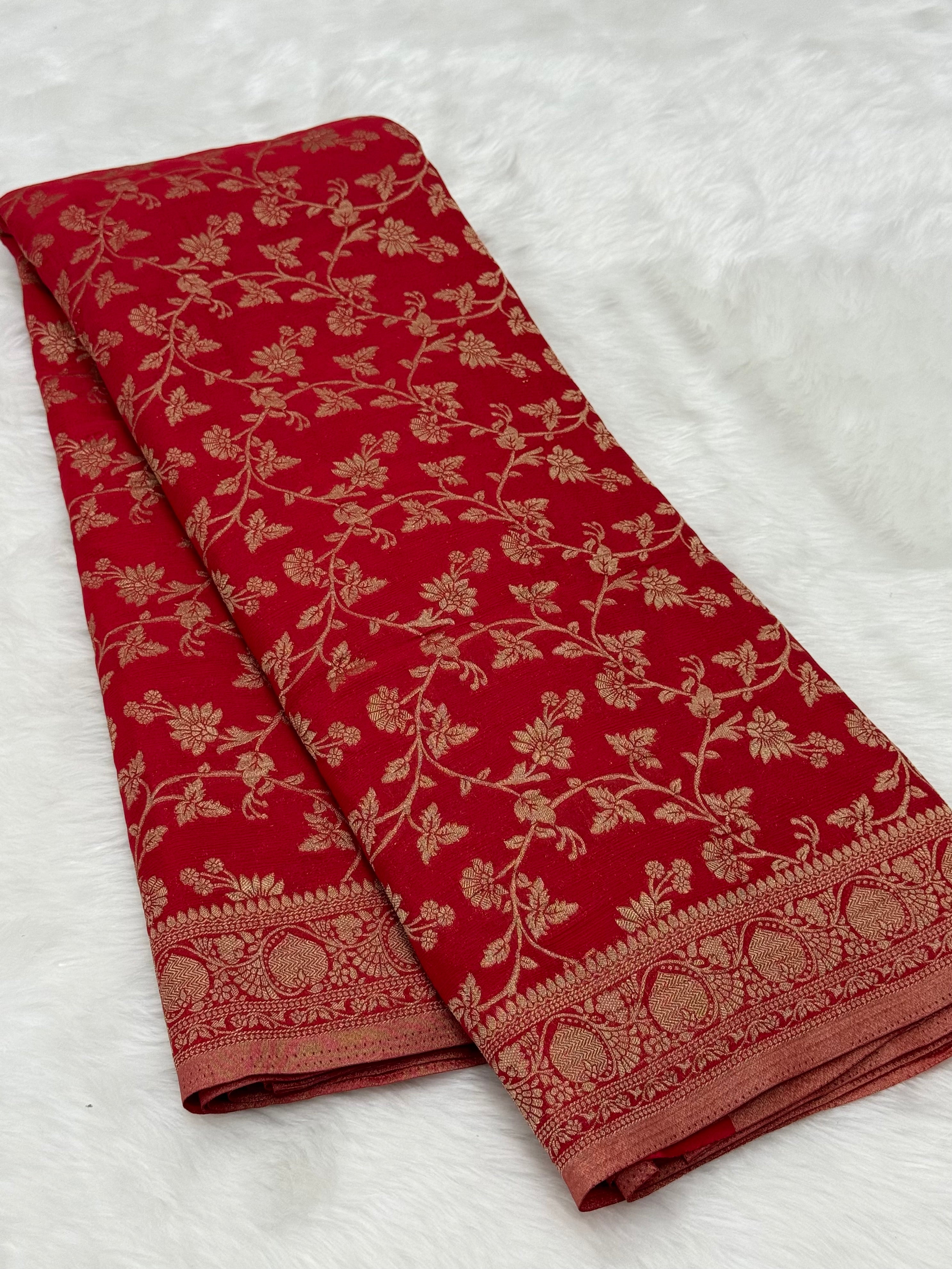 PREMIUM BANARAS SILK SAREE - RED
