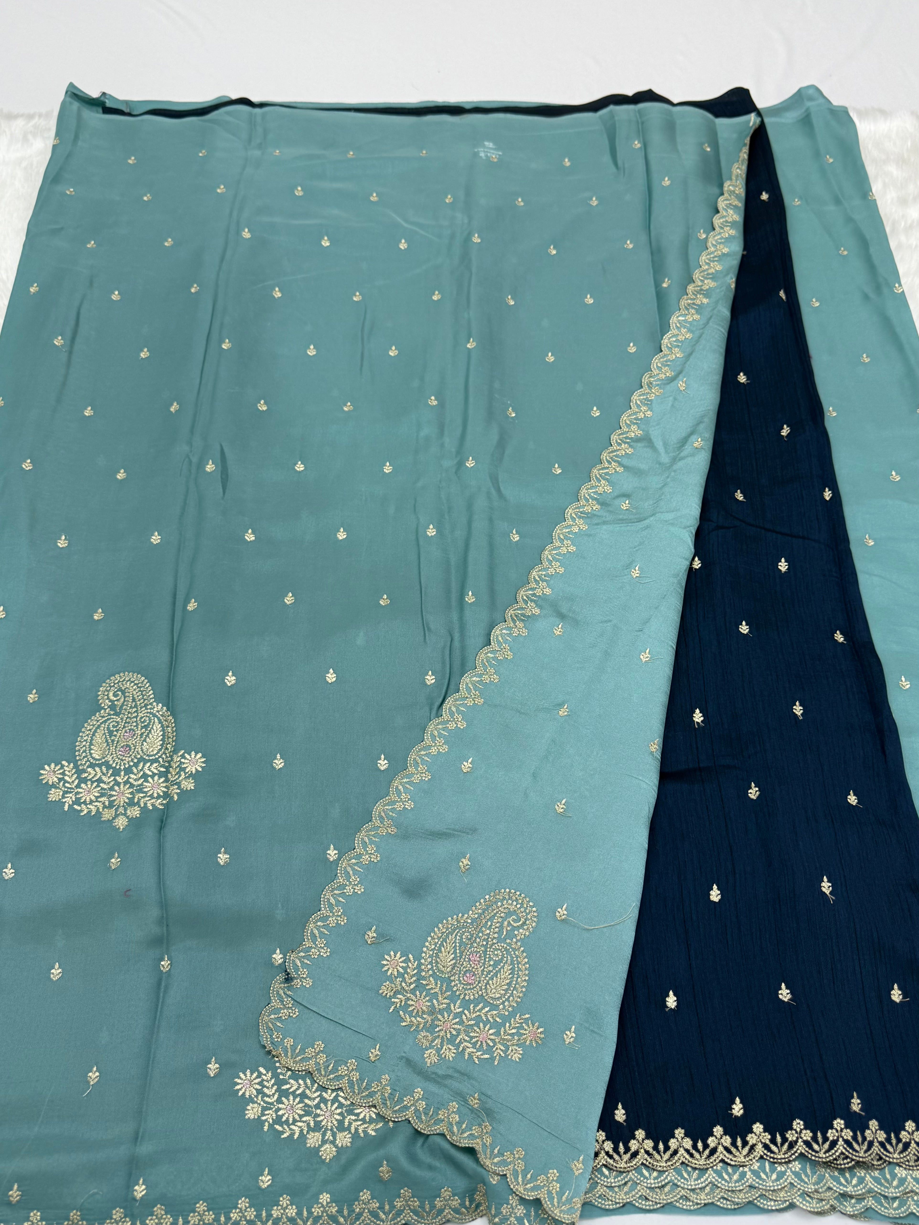 PREMIUM DESIGNER FANCY SAREE - SOFT TEAL