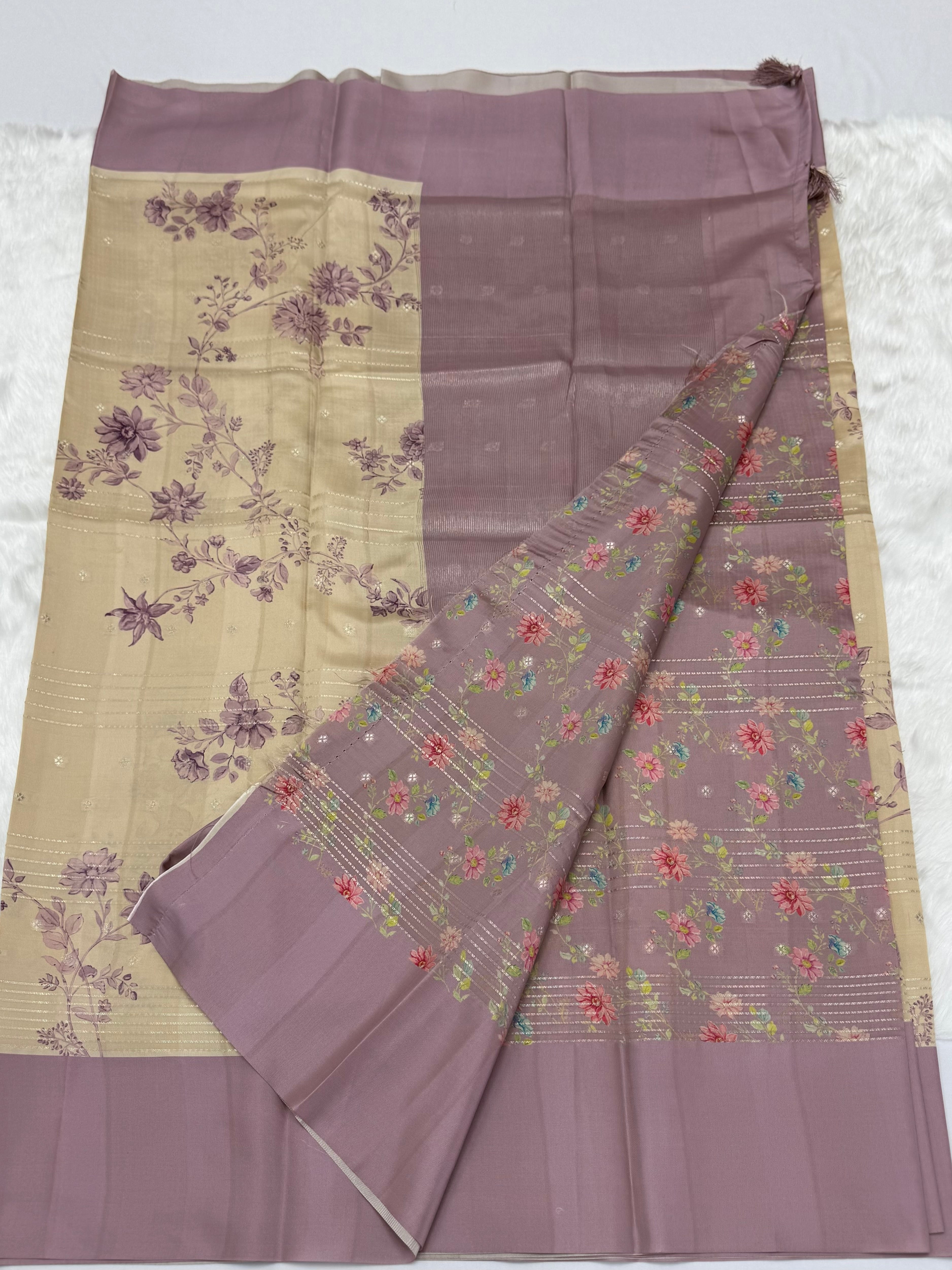 PREMIUM SEMI TUSSAR SILK SAREE - IVORY
