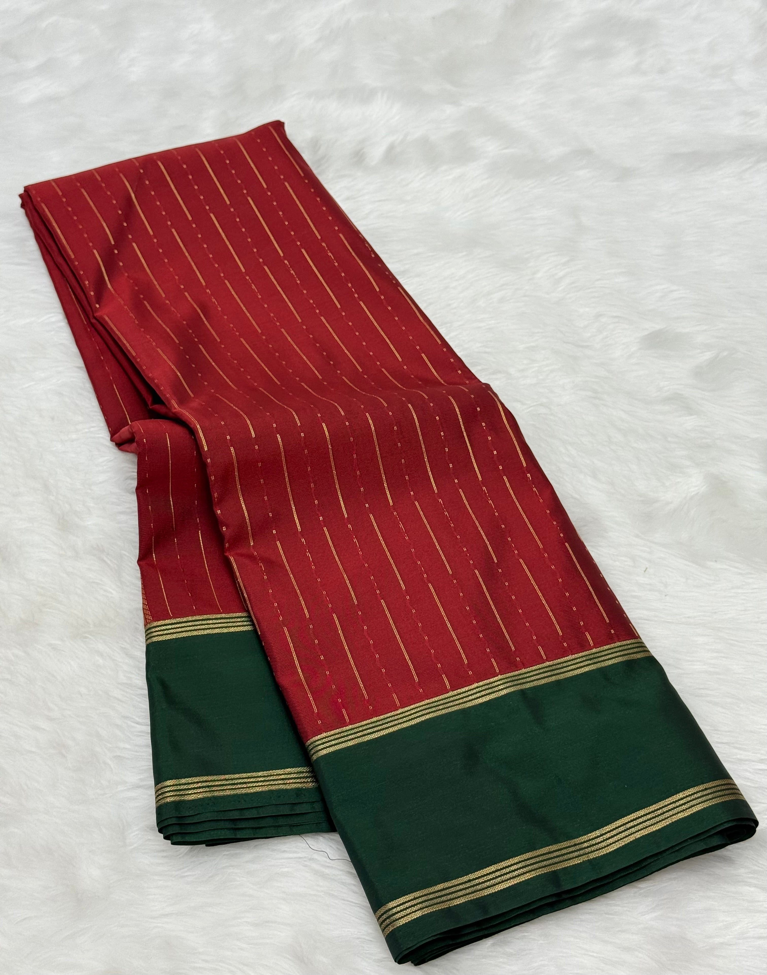 PREMIUM SEMI KANCHI SILK SAREE - ROYAL MAROON