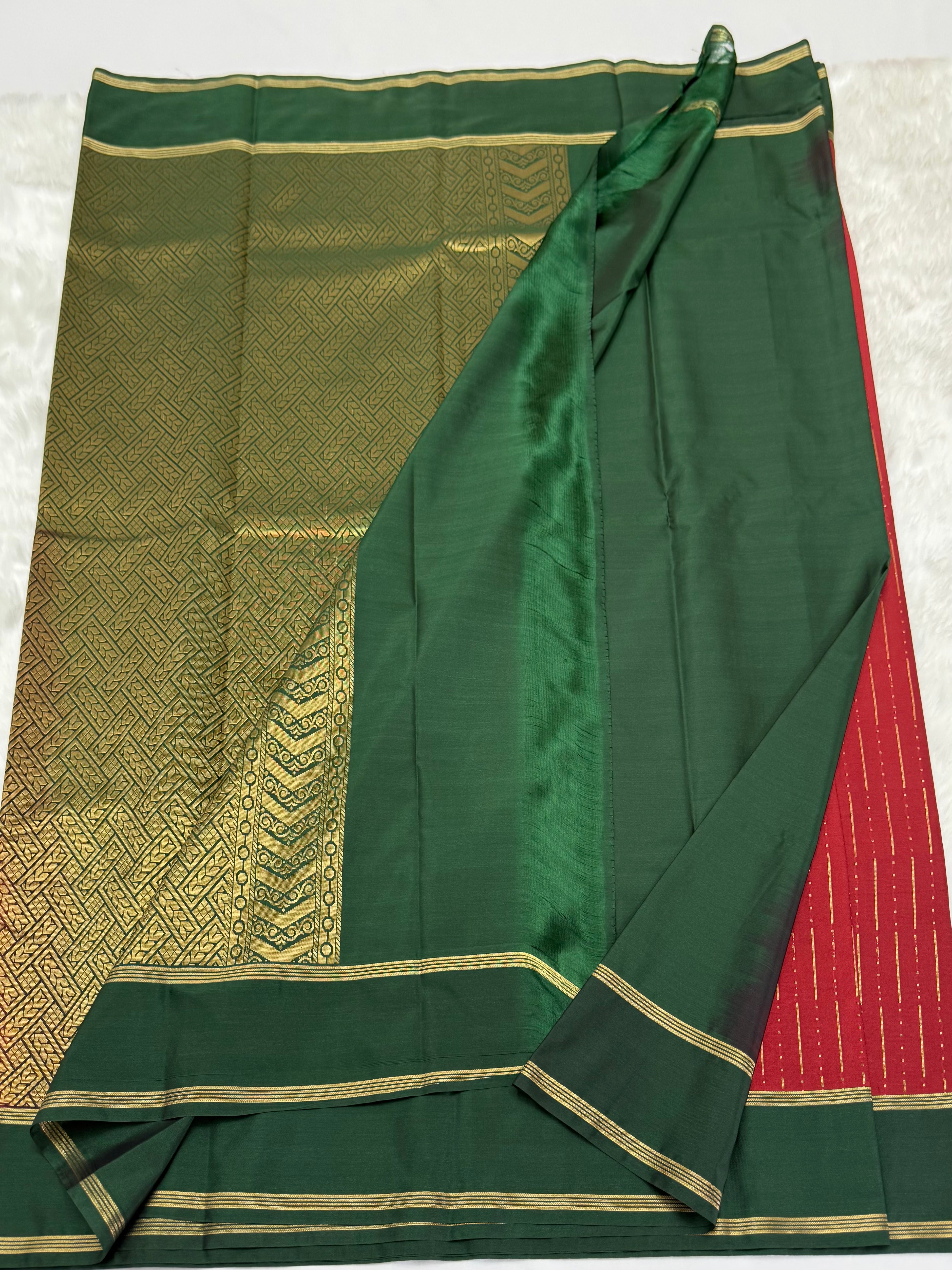 PREMIUM SEMI KANCHI SILK SAREE - ROYAL MAROON