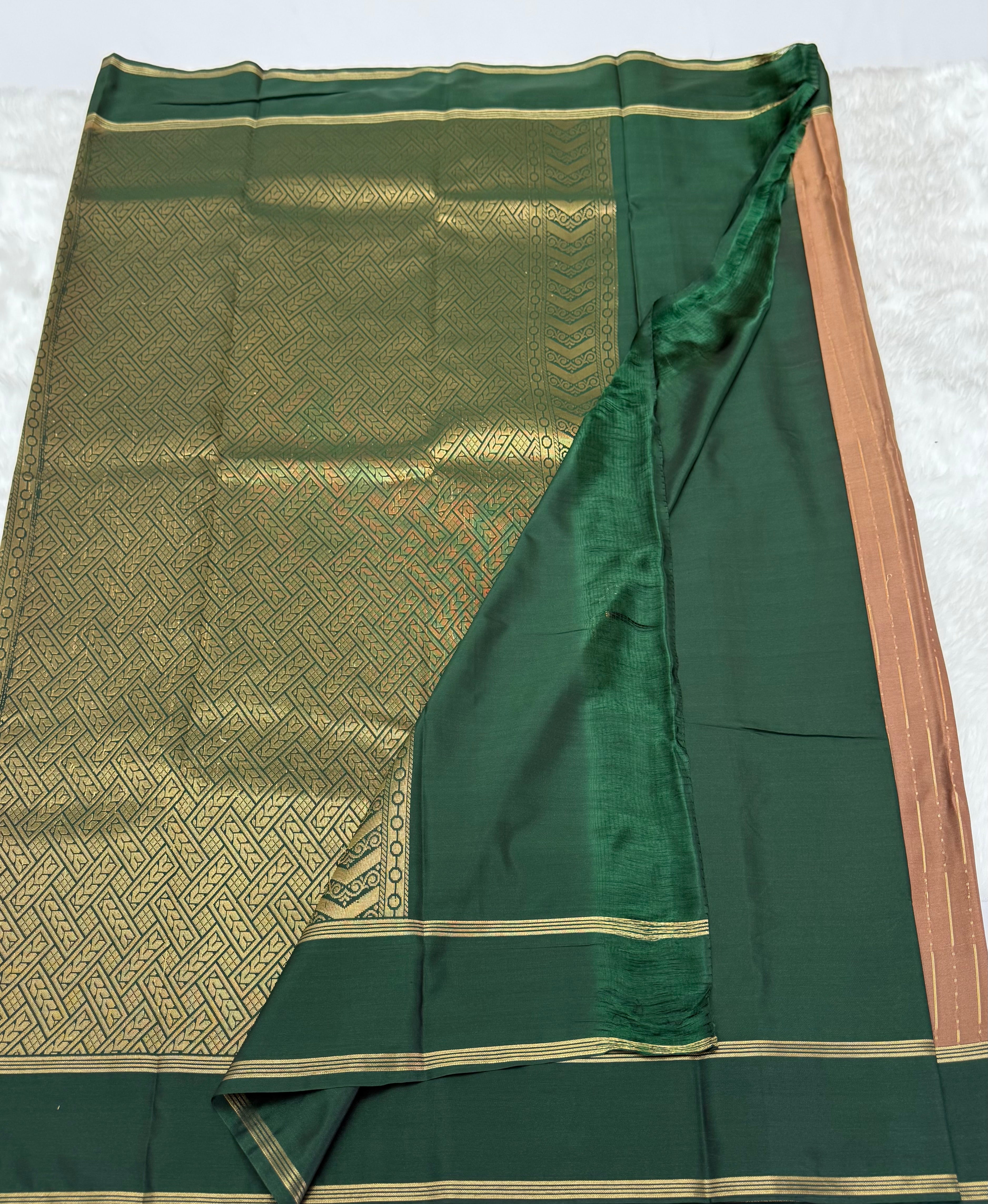 PREMIUM SEMI KANCHI SILK SAREE - MEDIUM BROWN