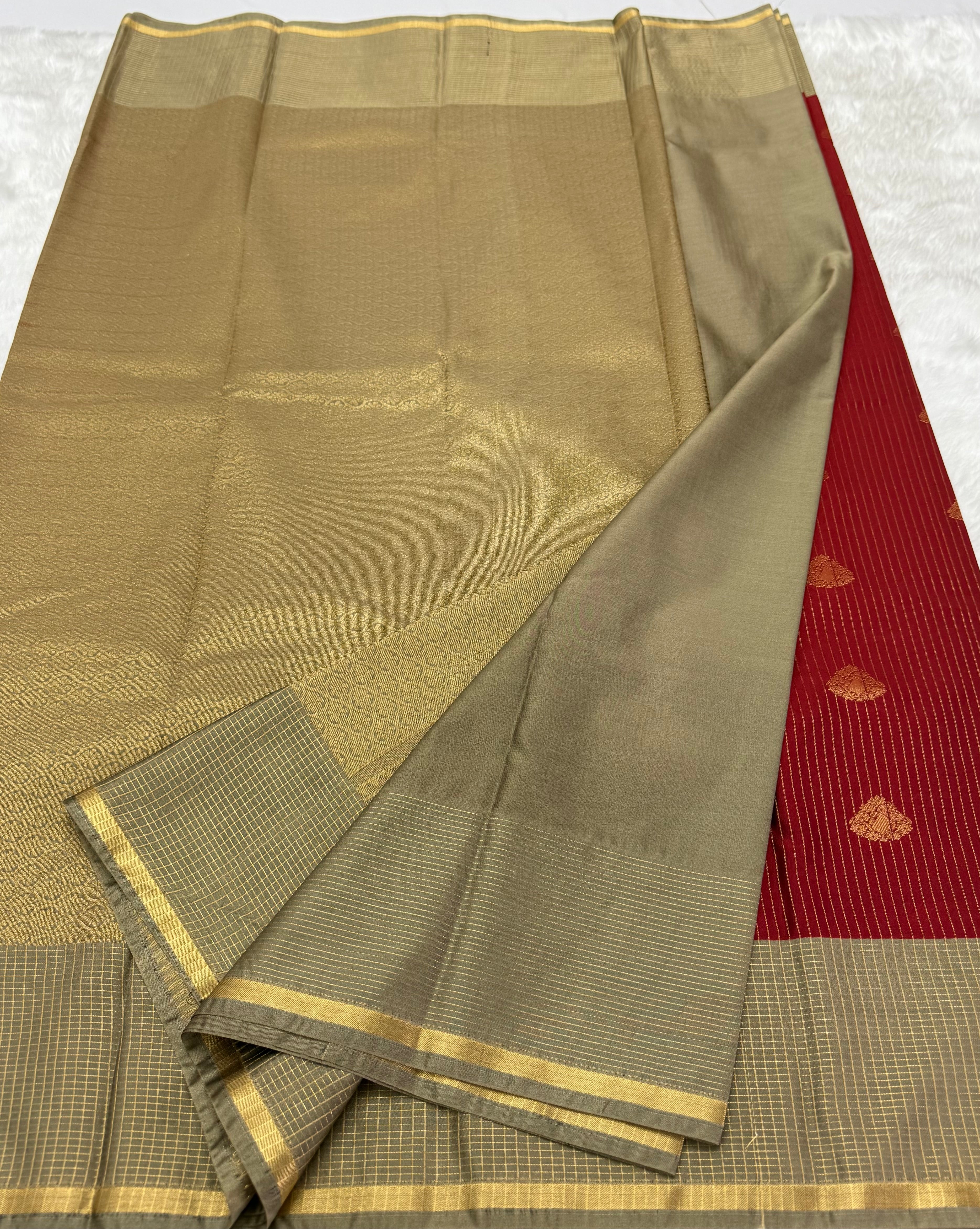 PREMIUM SEMI KANCHI SILK SAREE - CLASSICAL MAROON