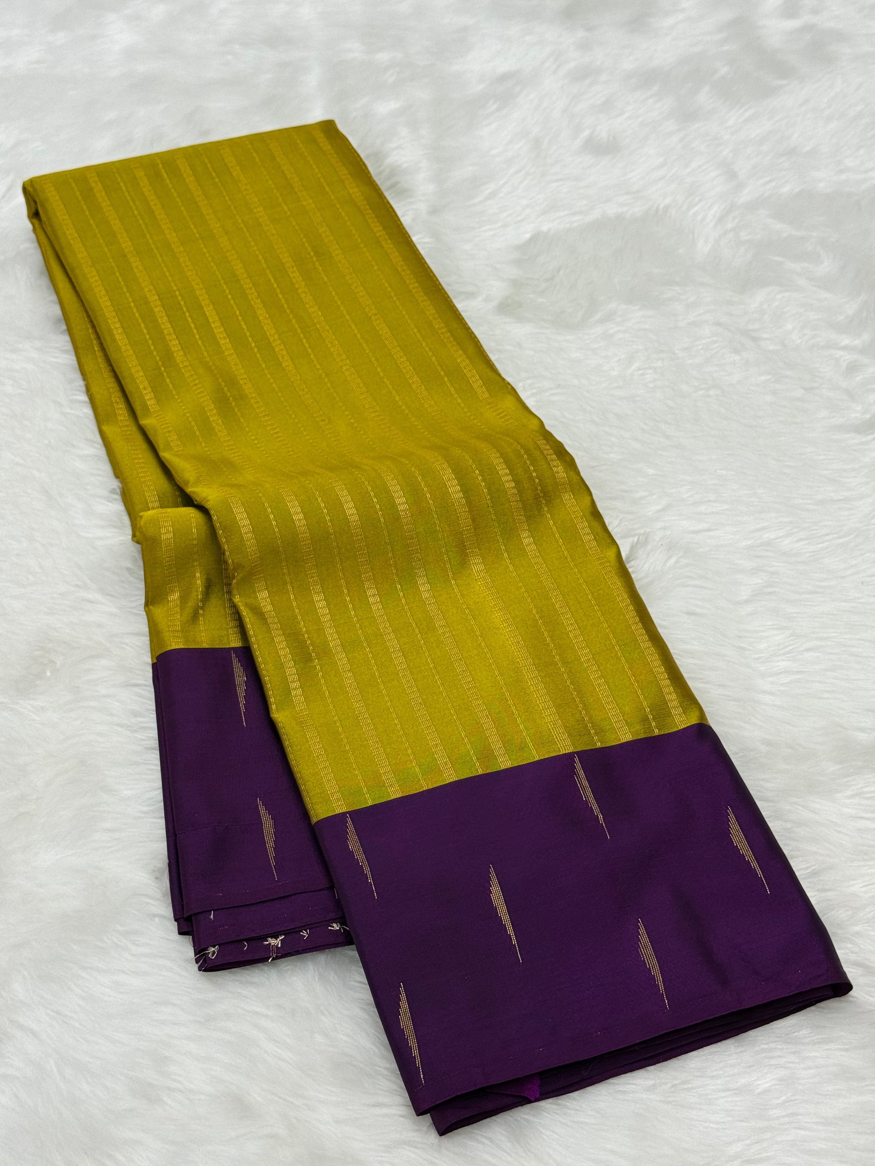 PREMIUM SEMI KANCHI SILK SAREE - GOLDEN OLIVE