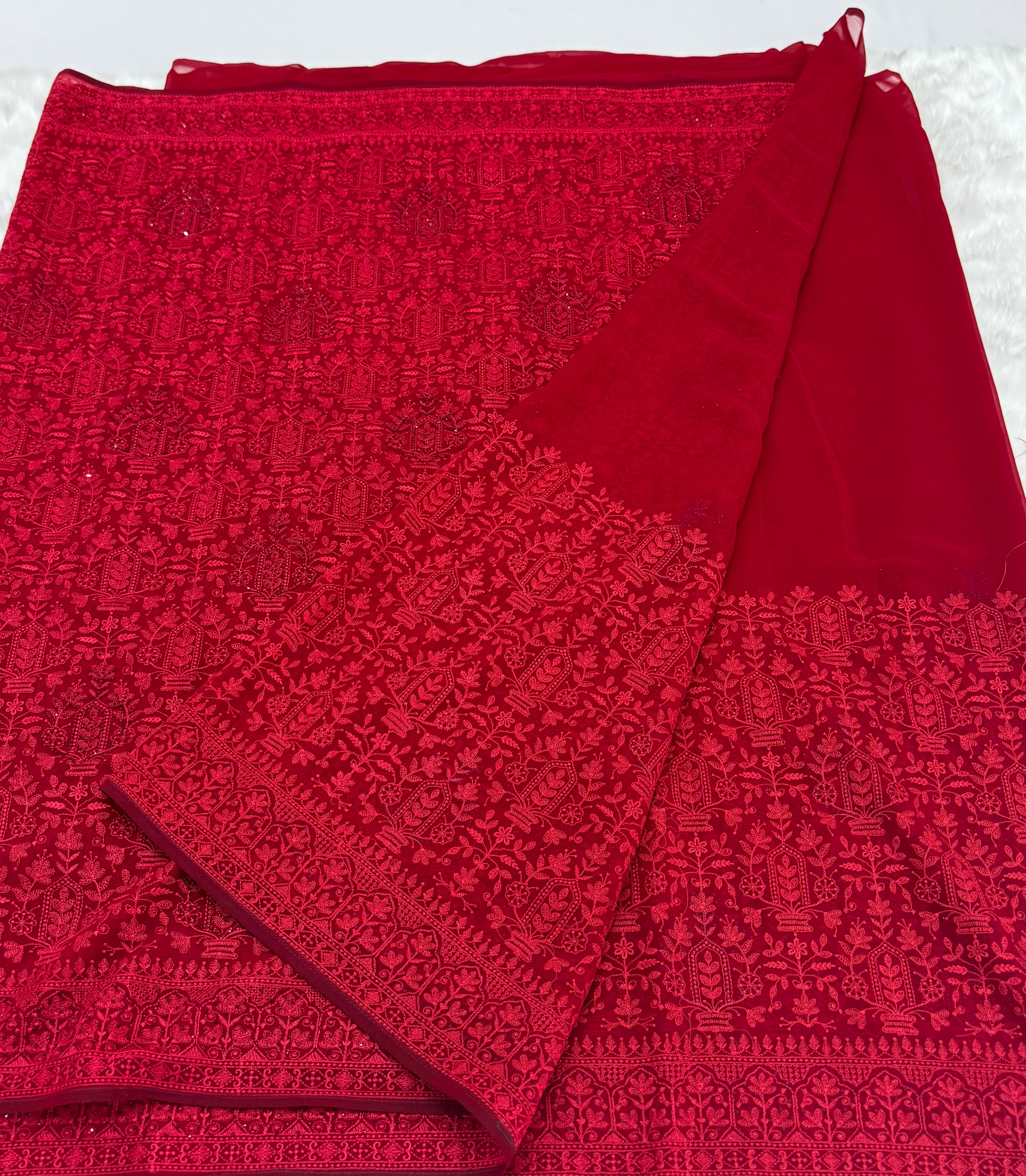 PREMIUM DESIGNER FANCY SILK SAREE - RED