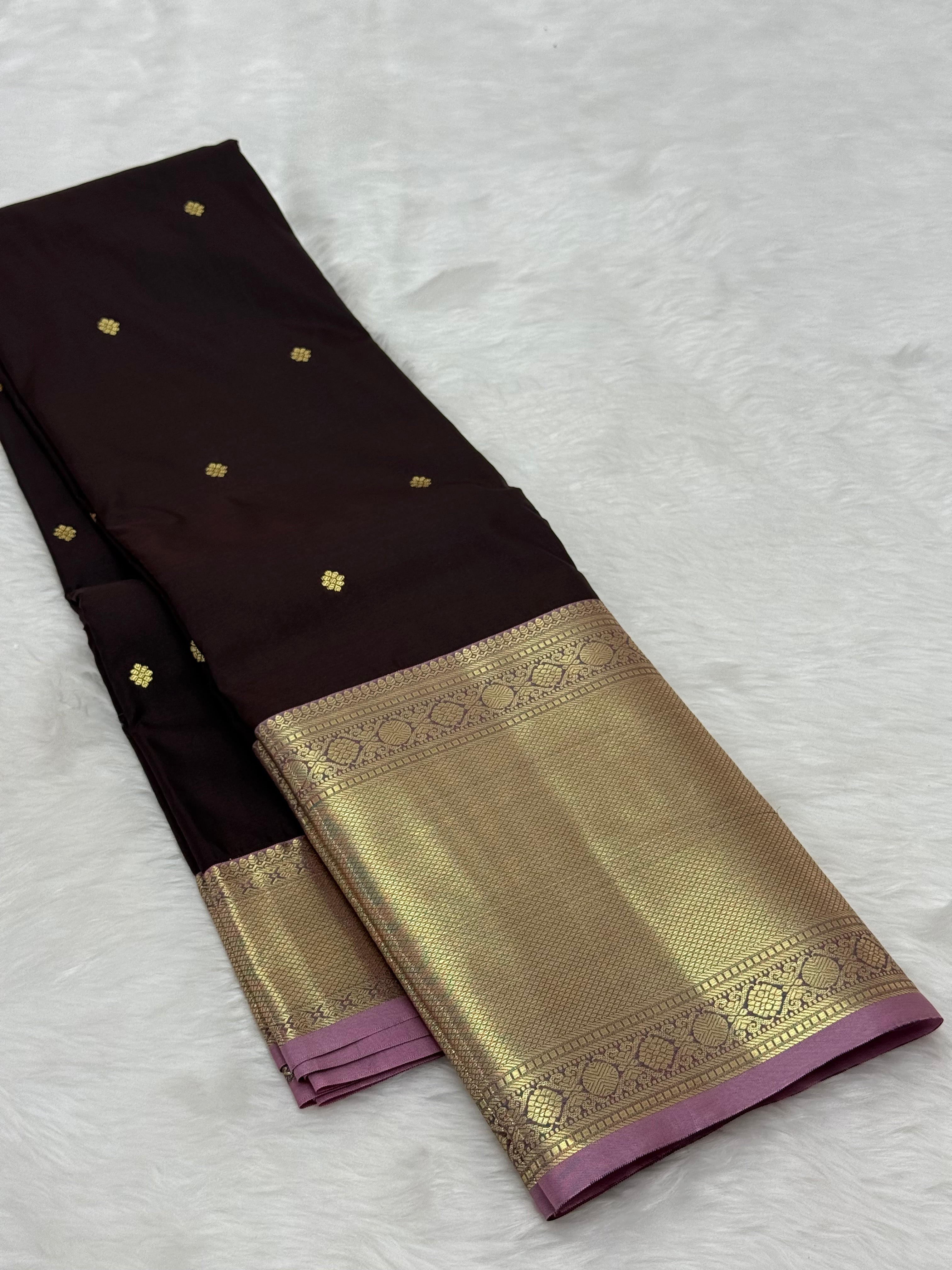 PREMIUM SEMI KANCHI SILK SAREE - BROWN