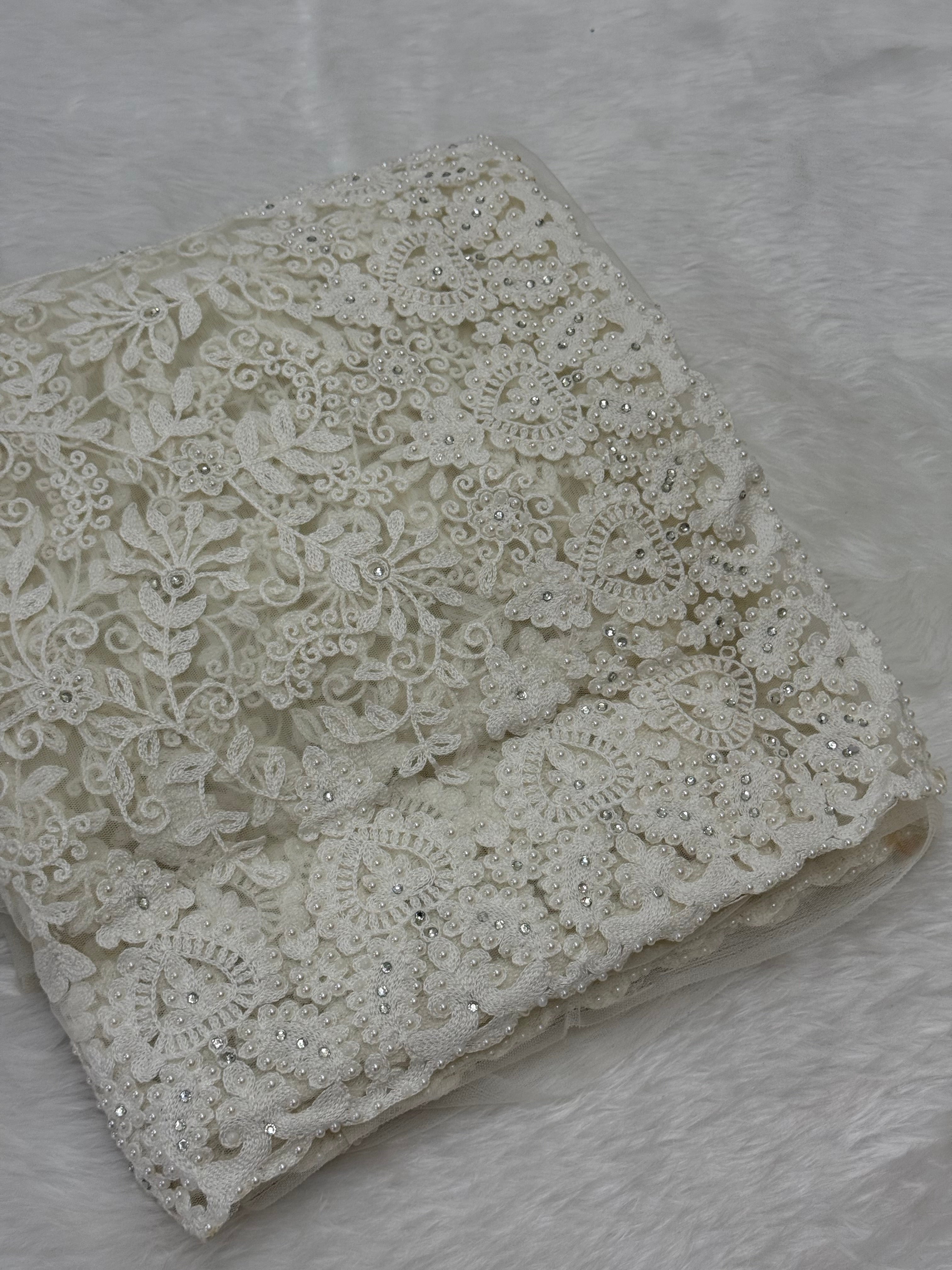 PREMIUM DESIGNER SILK SAREE - OFF WHITE