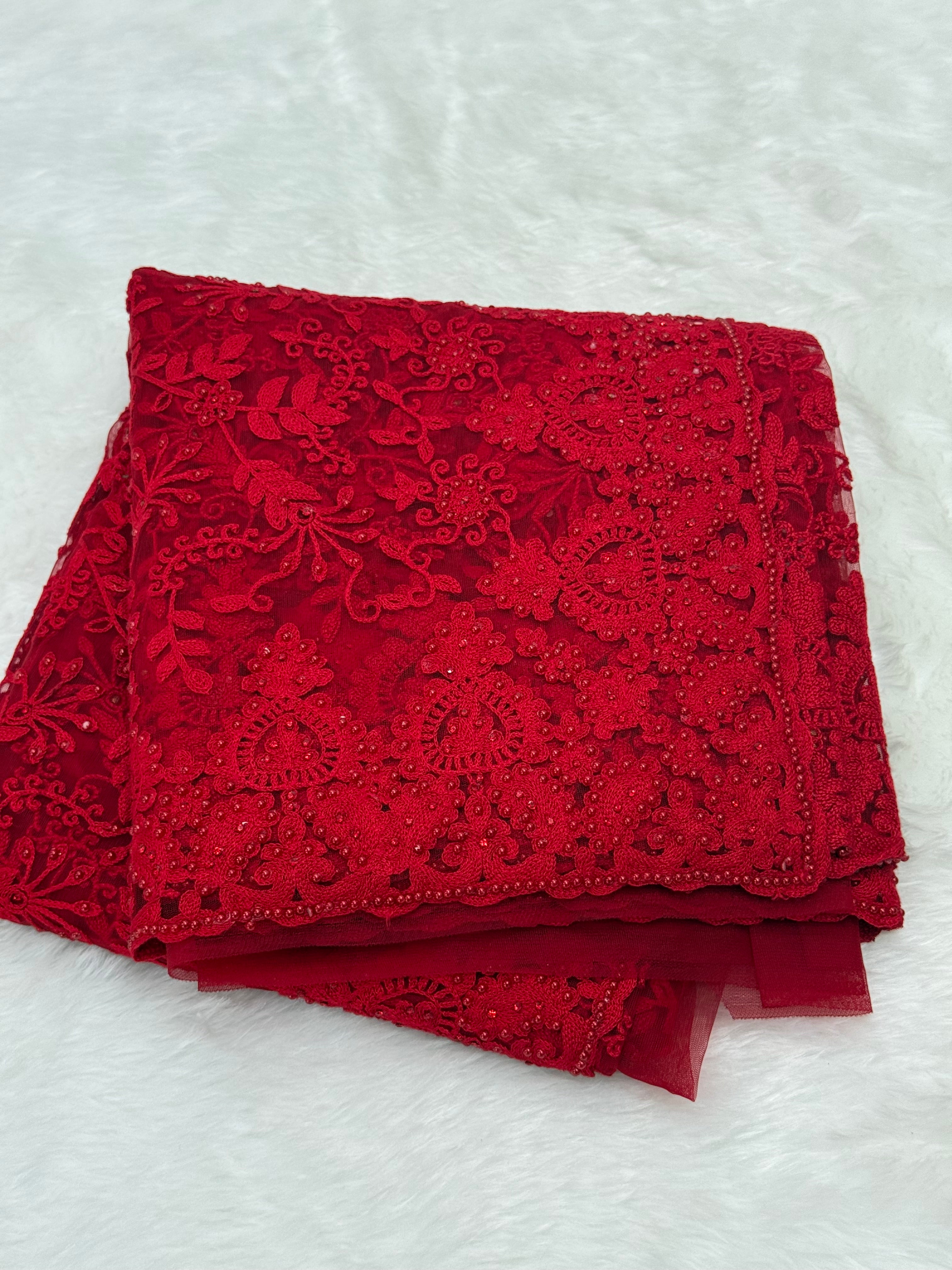 PREMIUM DESIGNER SILK SAREE - RED