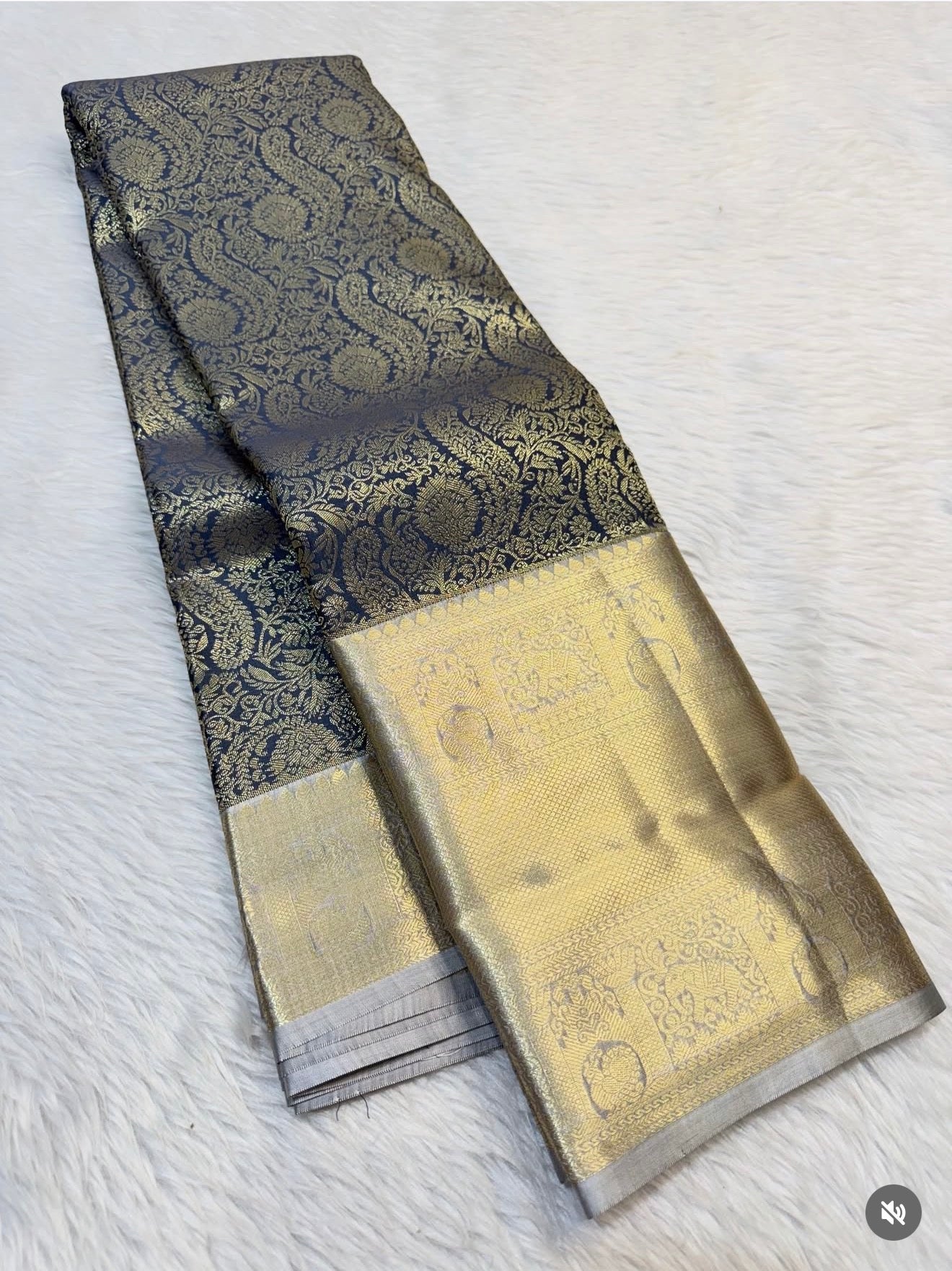 PREMIUM SEMI KANCHI SILK SAREE - GOLDEN GREEN