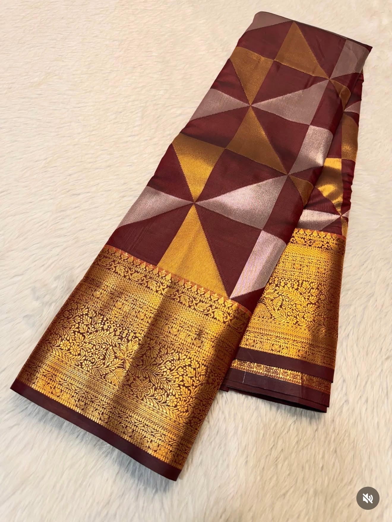 PREMIUM SEMI KANCHI SILK SAREE - TRICOLOUR