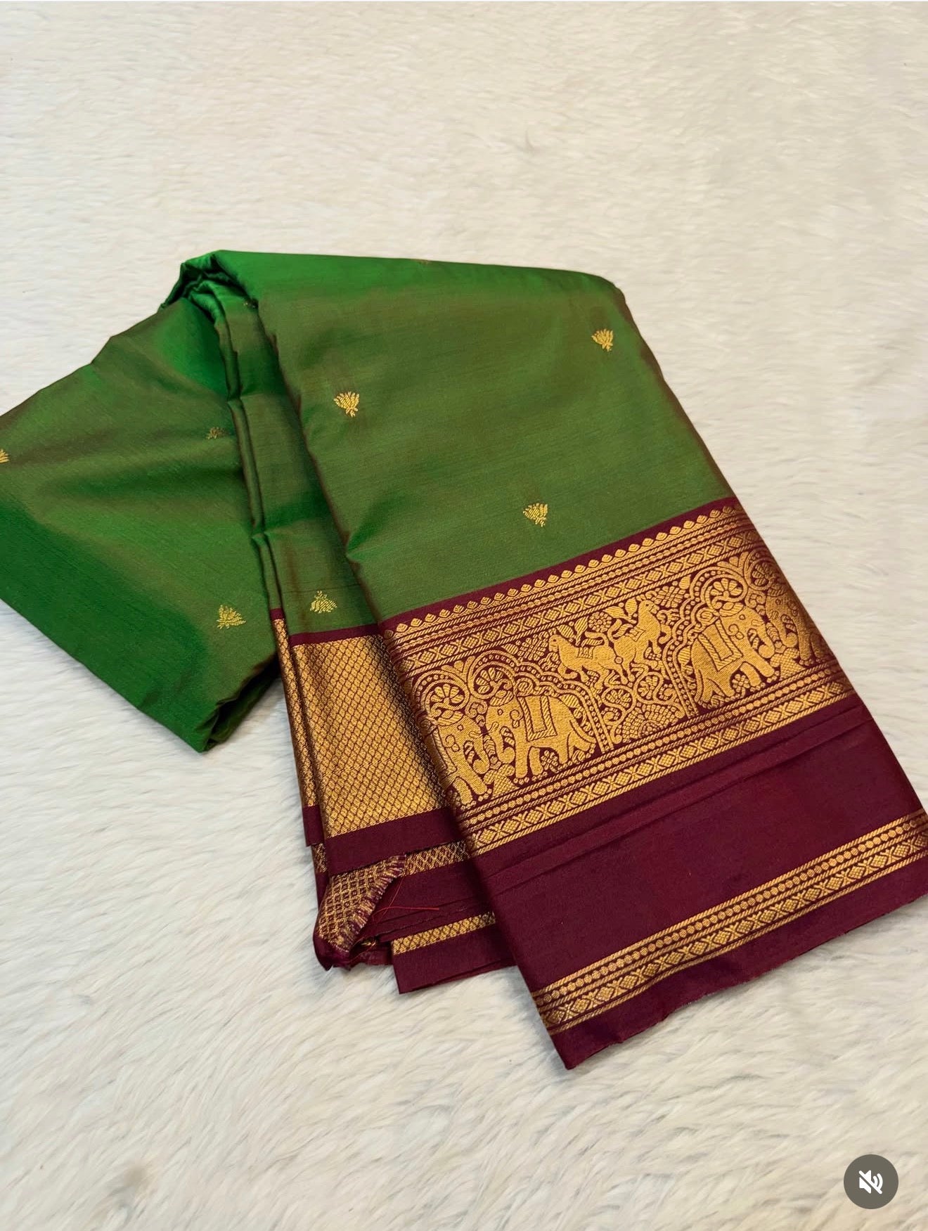 PREMIUM SEMI KANCHI SILK SAREE - EMERALD