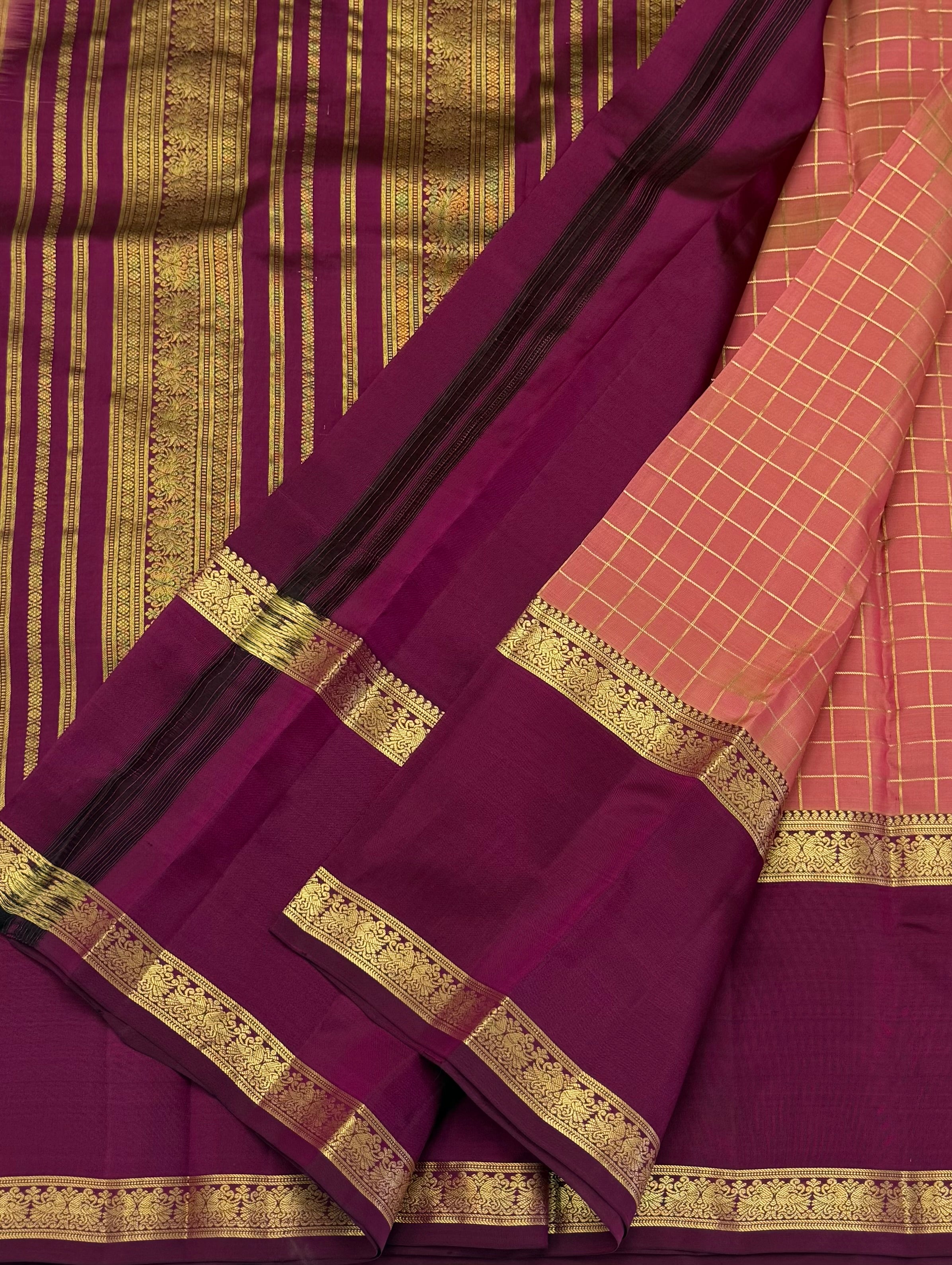 KANCHIPURAM PURE SILK SAREE | SILKMARK® CERTIFIED - BRICK PINK