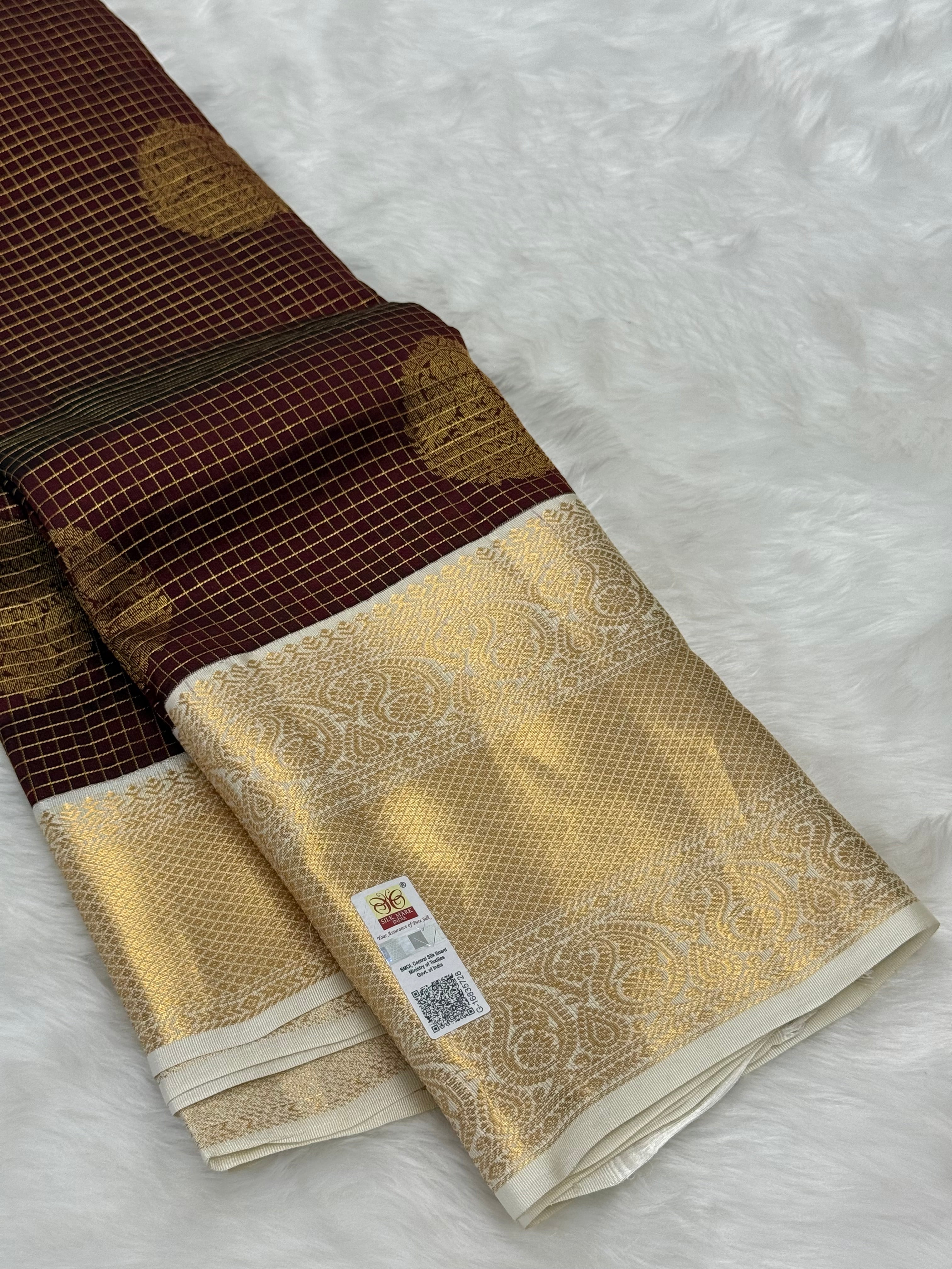 KANCHIPURAM PURE SILK SAREE | SILKMARK® CERTIFIED - DEEP MAROON