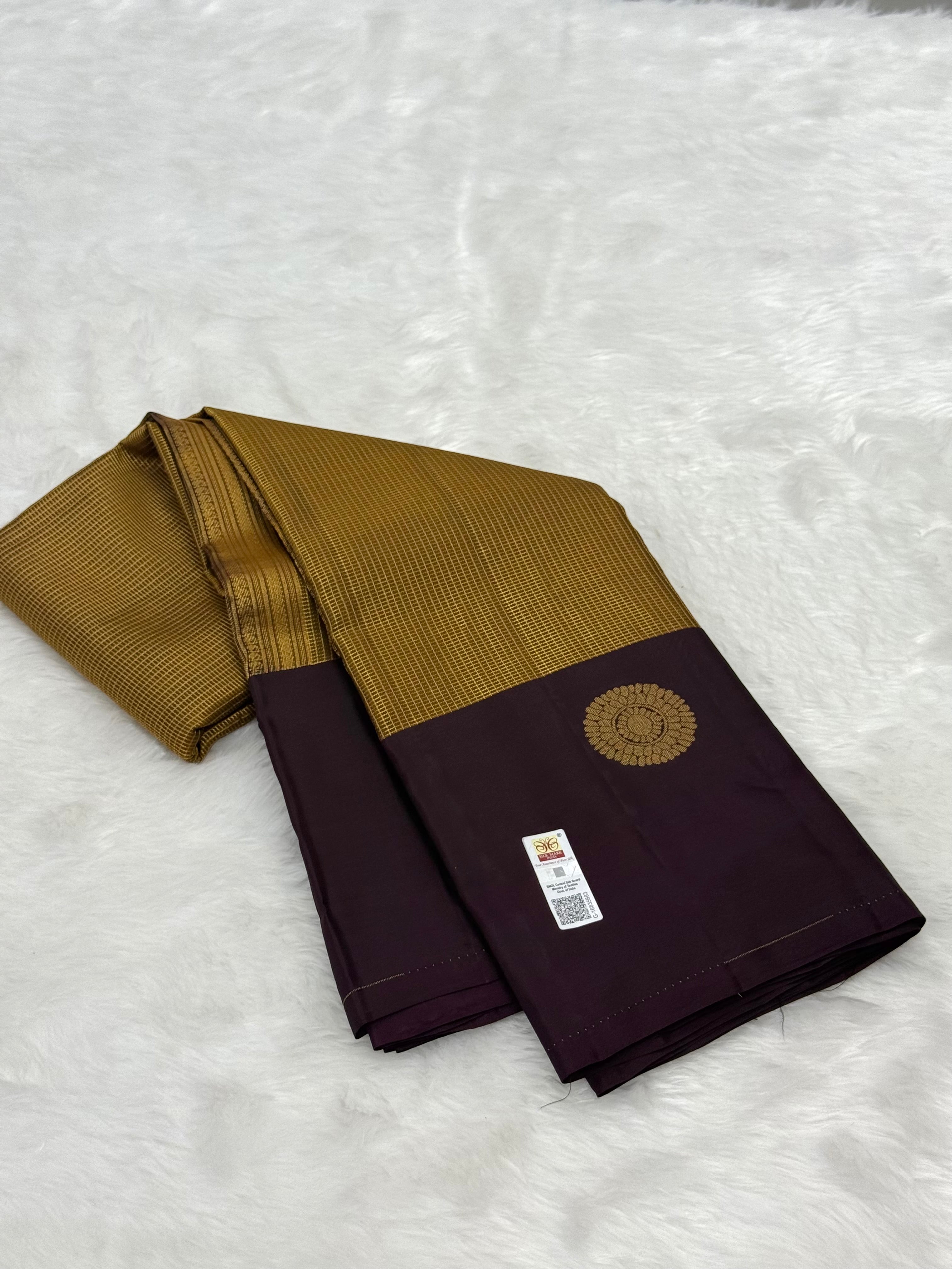KANCHIPURAM PURE SILK SAREE | SILKMARK® CERTIFIED - GOLDEN MUSTARD