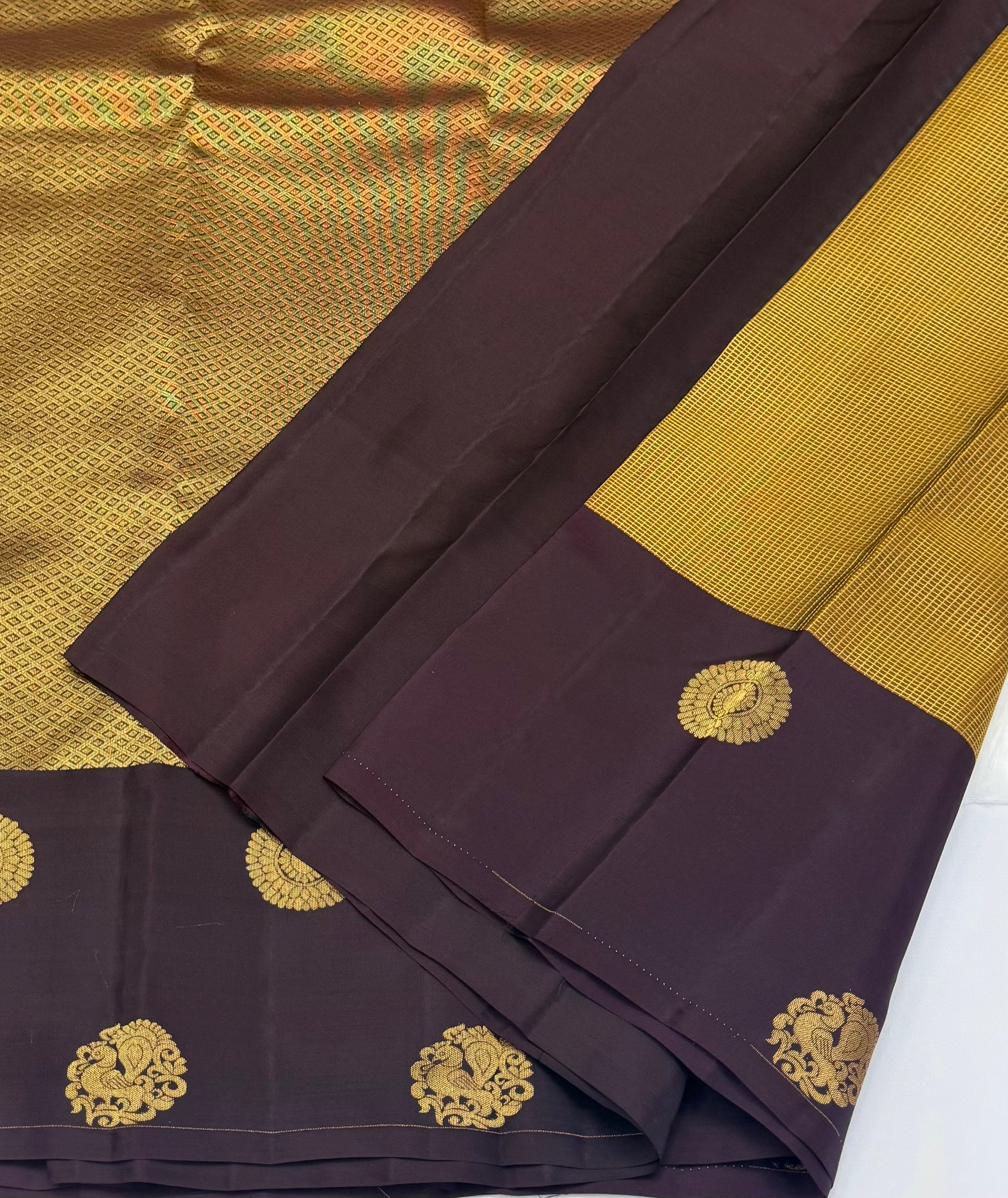 KANCHIPURAM PURE SILK SAREE | SILKMARK® CERTIFIED - GOLDEN MUSTARD