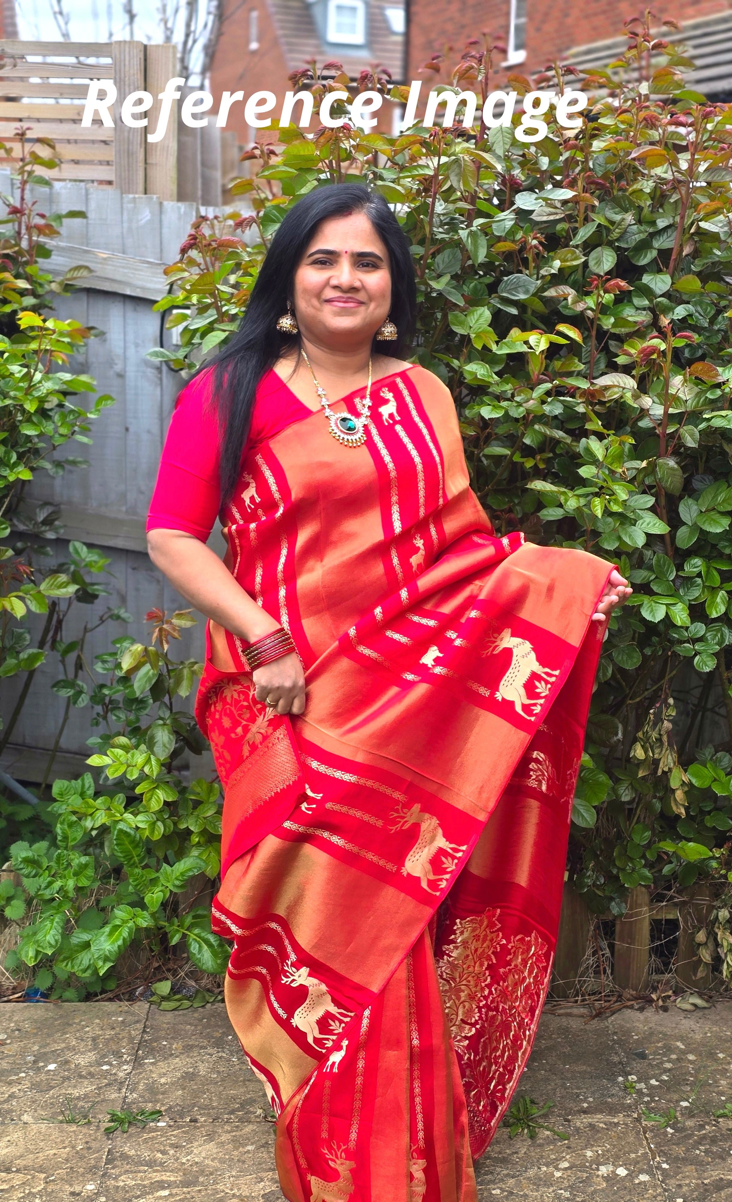 PREMIUM DEER EMBOSSED CHINON CREPE SAREES - MOSS GREEN
