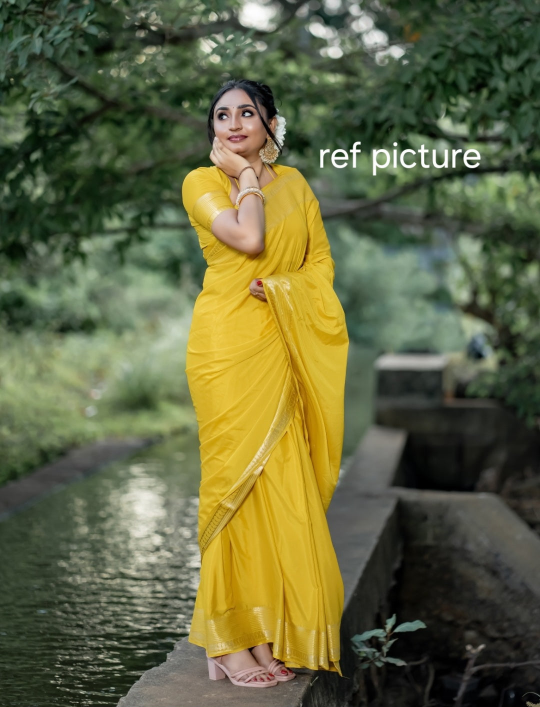 MYSORE PLAIN CREPE SILK SAREE - TEAL