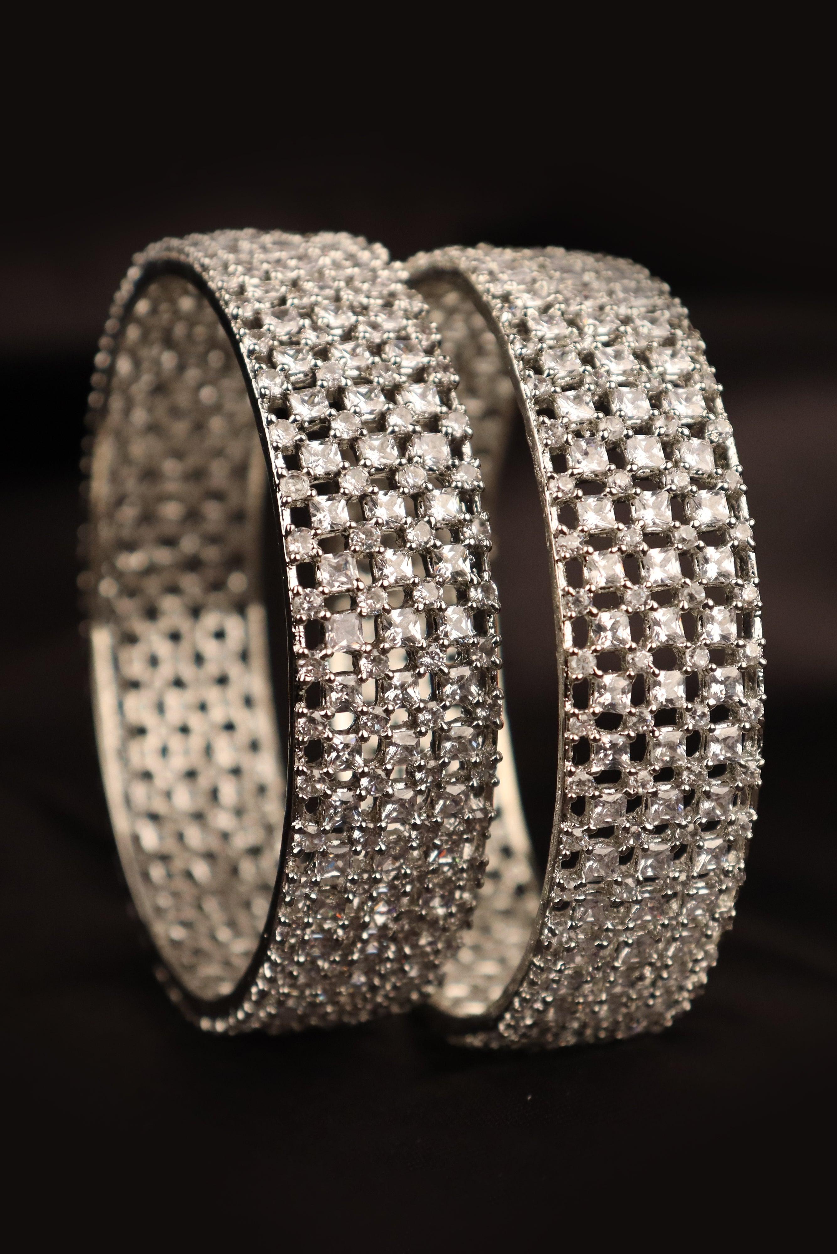 ELEGANT AMERICAN DIAMOND BANGLES FOR WOMEN'S AND GIRLS - SET OF 2 GRABO365