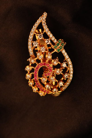 KEMP & AD STONED PEACOCK DESIGN SAREE PIN/BROOCH