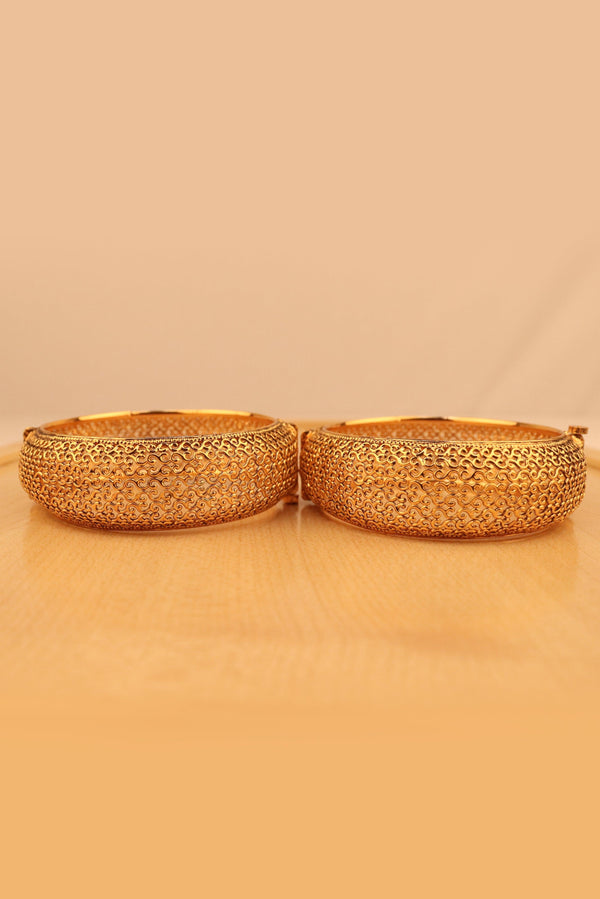 ANTIQUE GOLD PLATED BANGLES FOR WOMEN'S AND GIRLS - SET OF 2 GRABO365