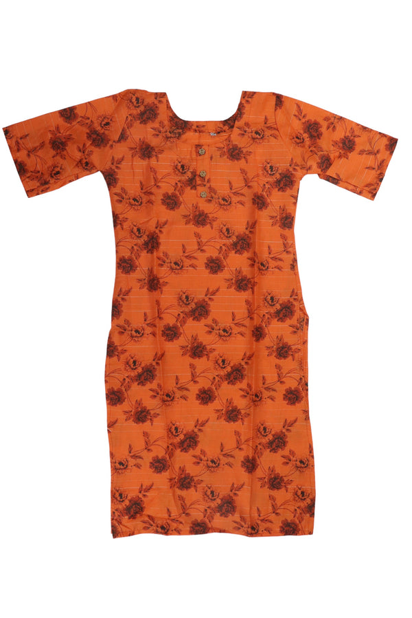 WOMEN'S ORANGE FLORAL PRNITED KURTIS GRABO365