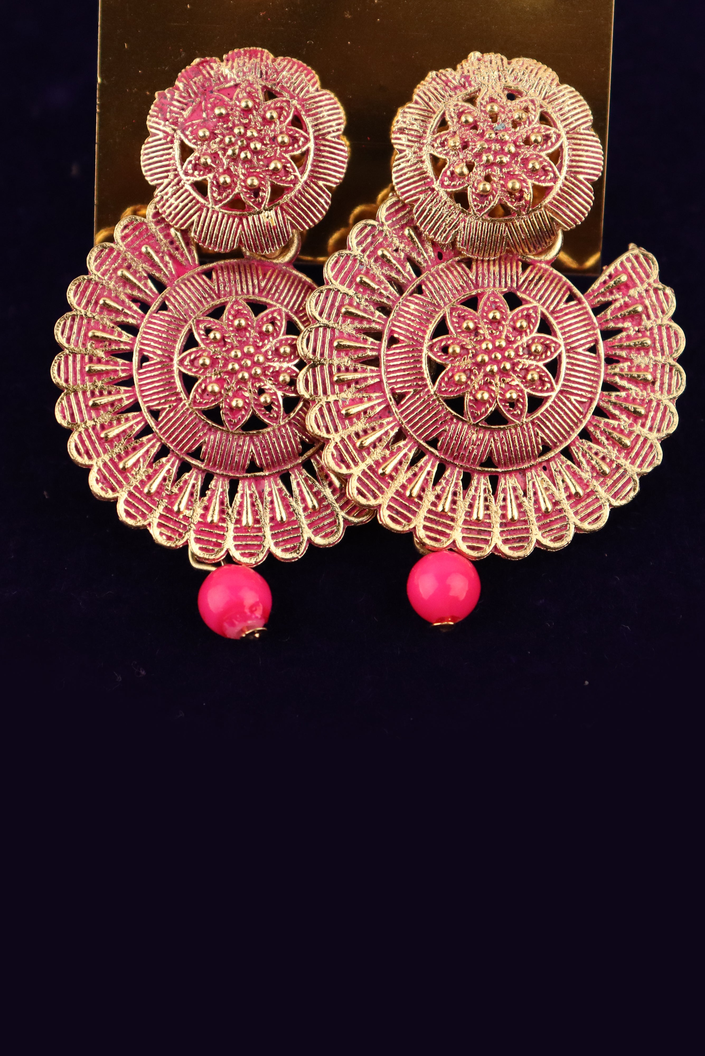 DESIGNER PINK COLOUR EARRINGS GRABO365