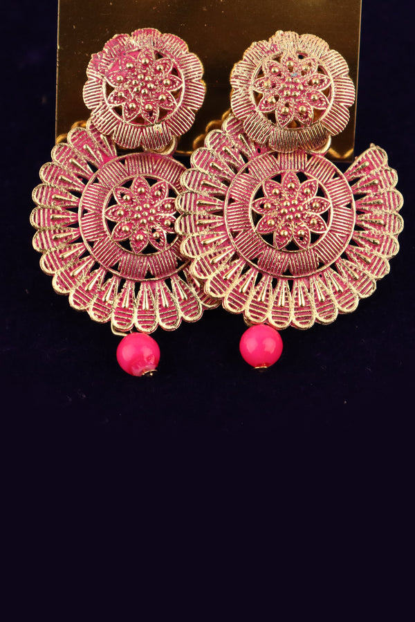 DESIGNER PINK COLOUR EARRINGS GRABO365