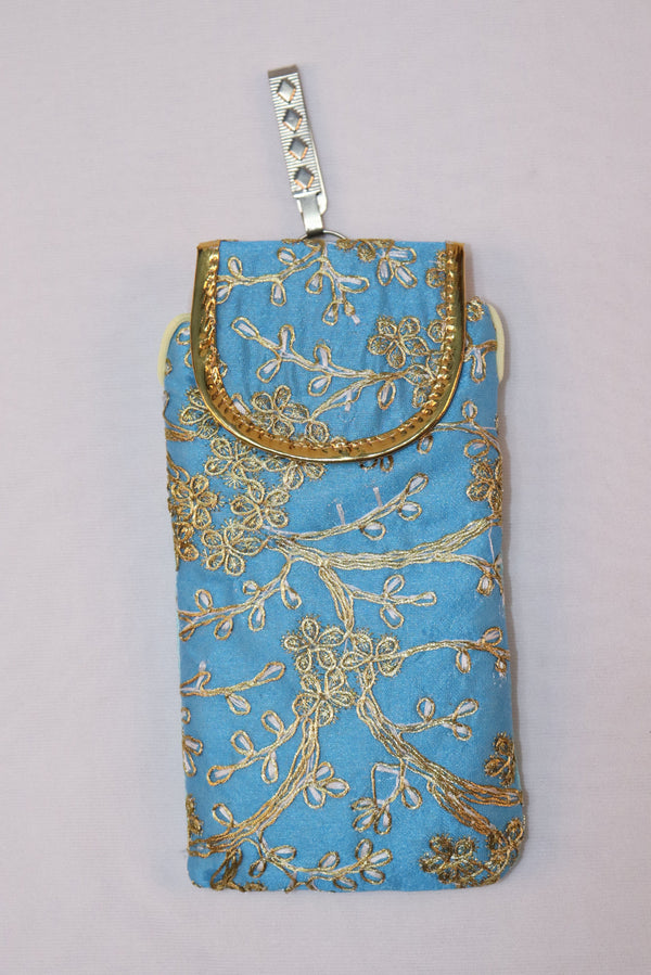 JARI EMBROIDERY MOBILE SLING COVER - SKY BLUE GRABO365